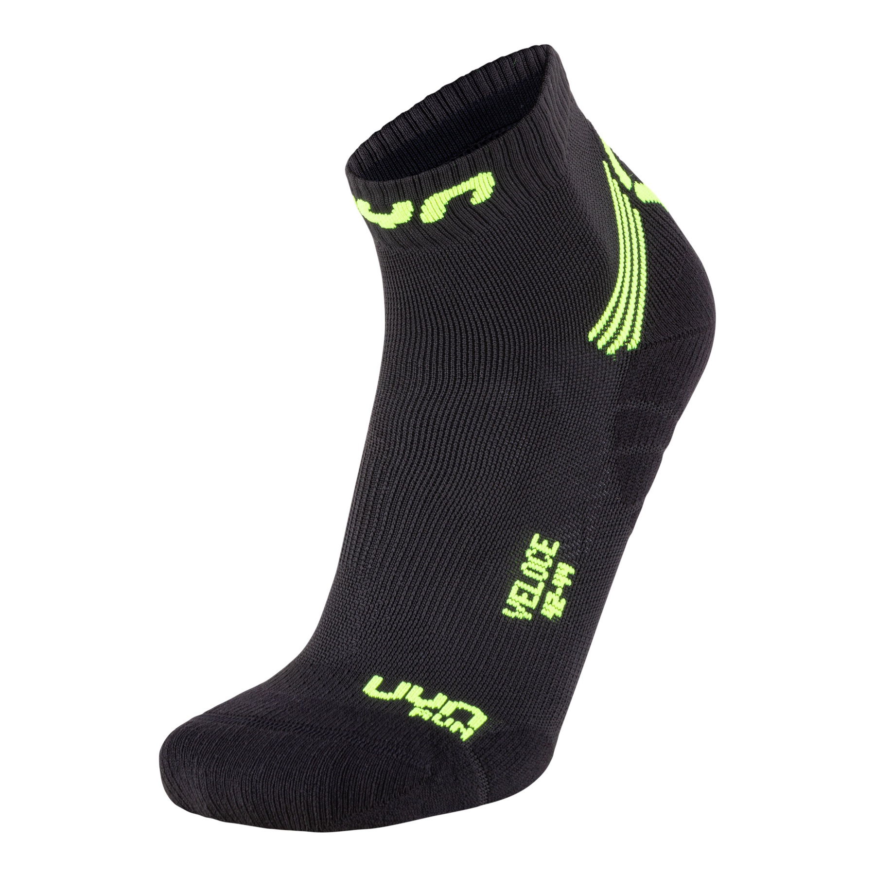 Image of UYN Run Veloce Socks - Black/Yellow Fluo