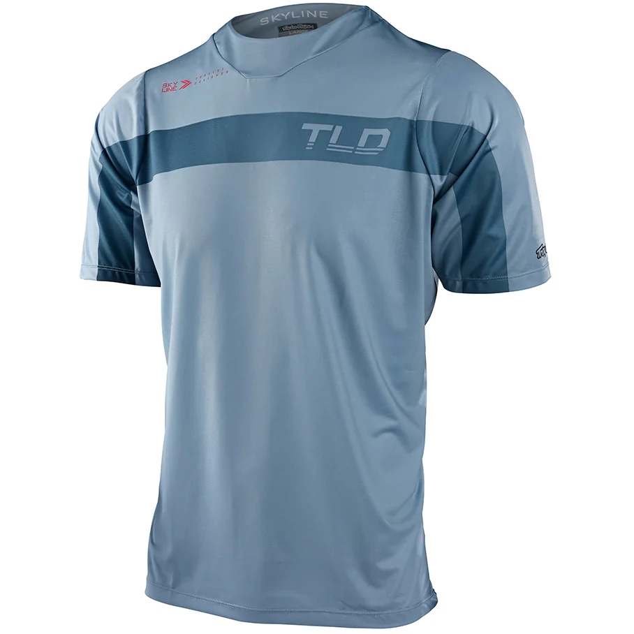 Productfoto van Troy Lee Designs Skyline Shirt met Korte Mouwen - jet fuel ice blue / red