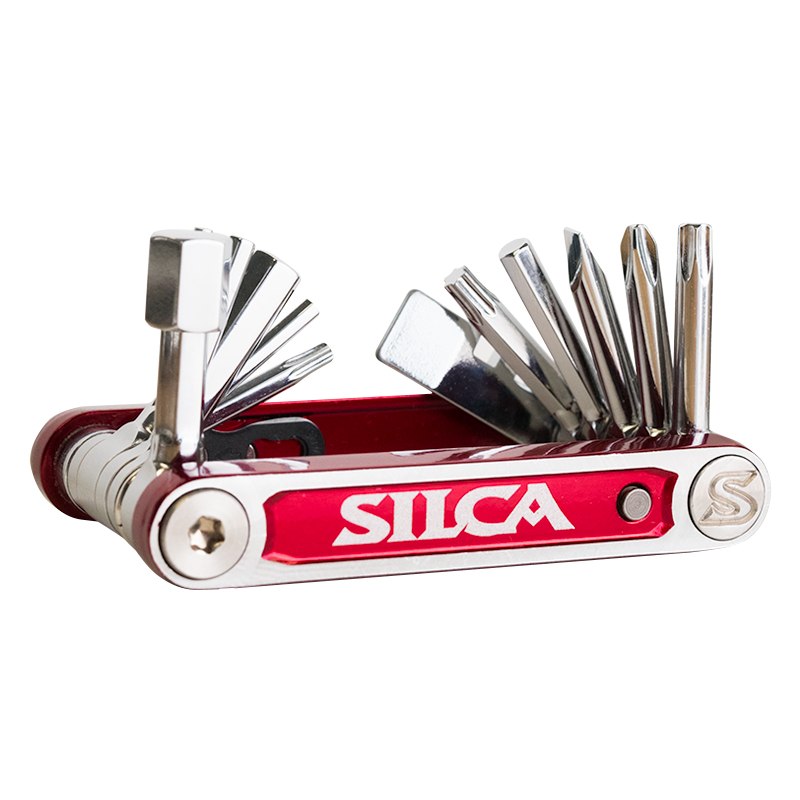 Bild von SILCA Multitool Italian Army Knife Tredici Miniwerkzeug 13 Funktionen - rot/silber