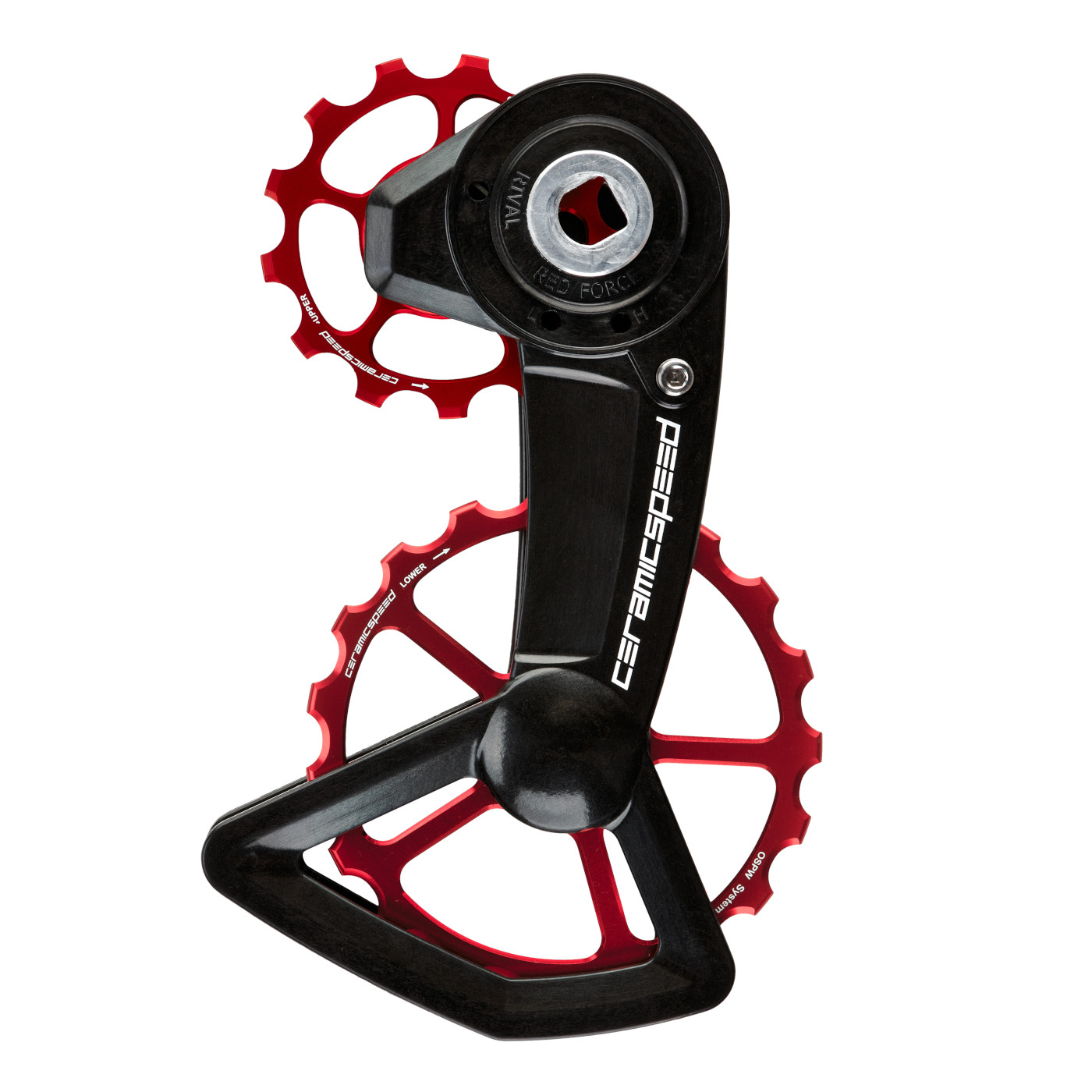 Picture of CeramicSpeed OSPW X Derailleur Pulley System - for SRAM Red/Force/Rival AXS XPLR | 15/19 Teeth | Coated Bearings - red