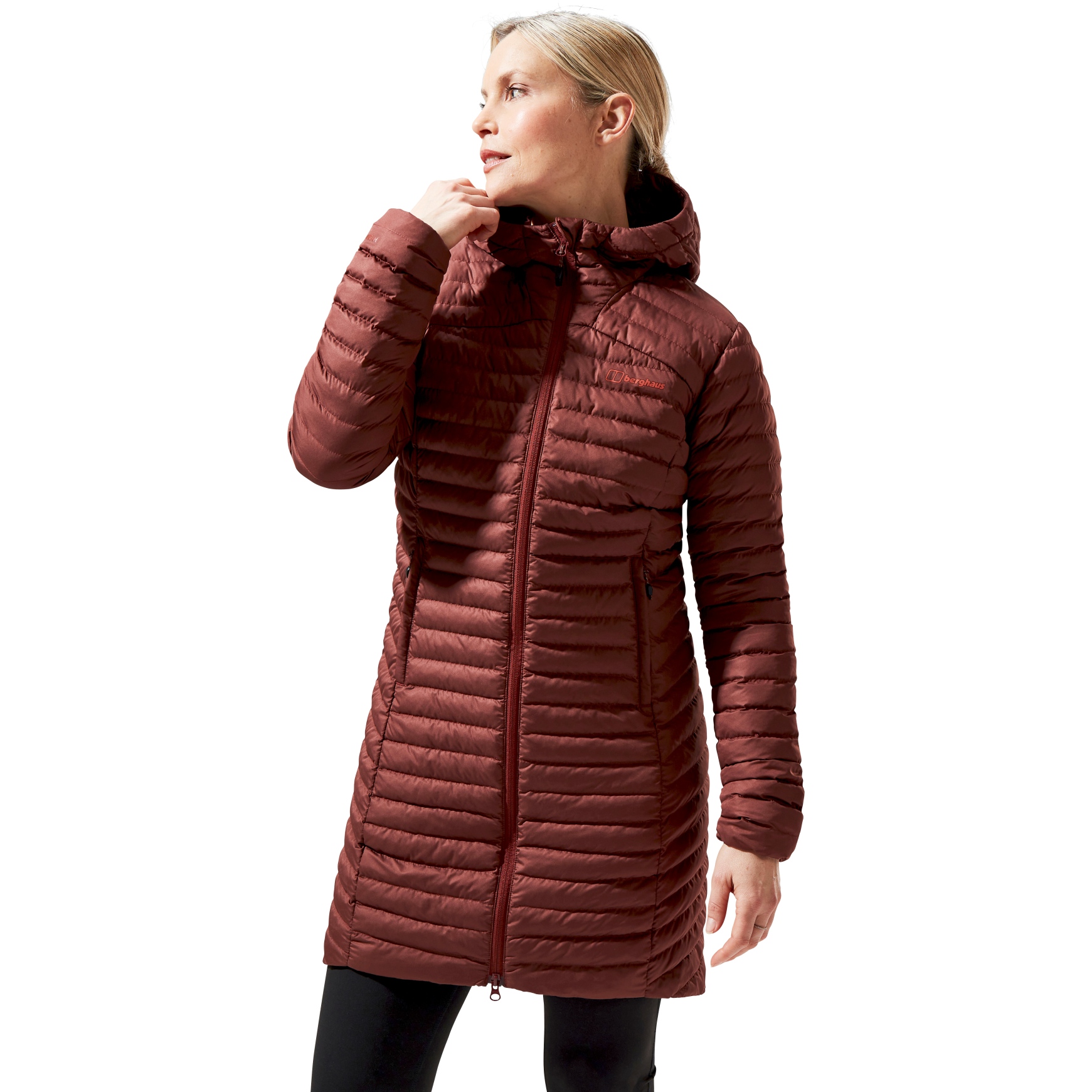 Picture of Berghaus Nula Micro Synthetic Insulated Long Jacket Women - Burgundy Fawn
