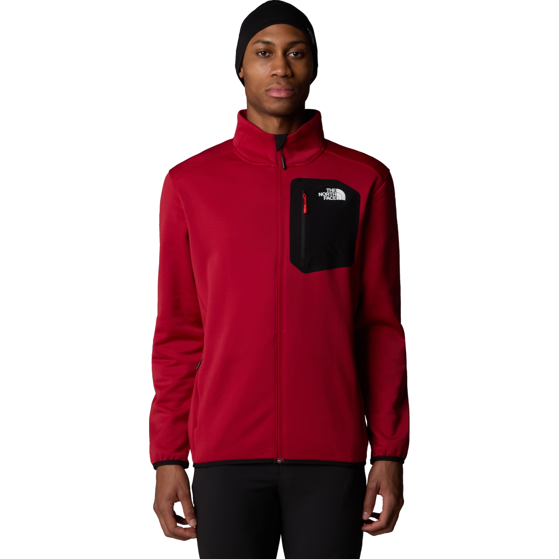 Black and red north face coat best sale