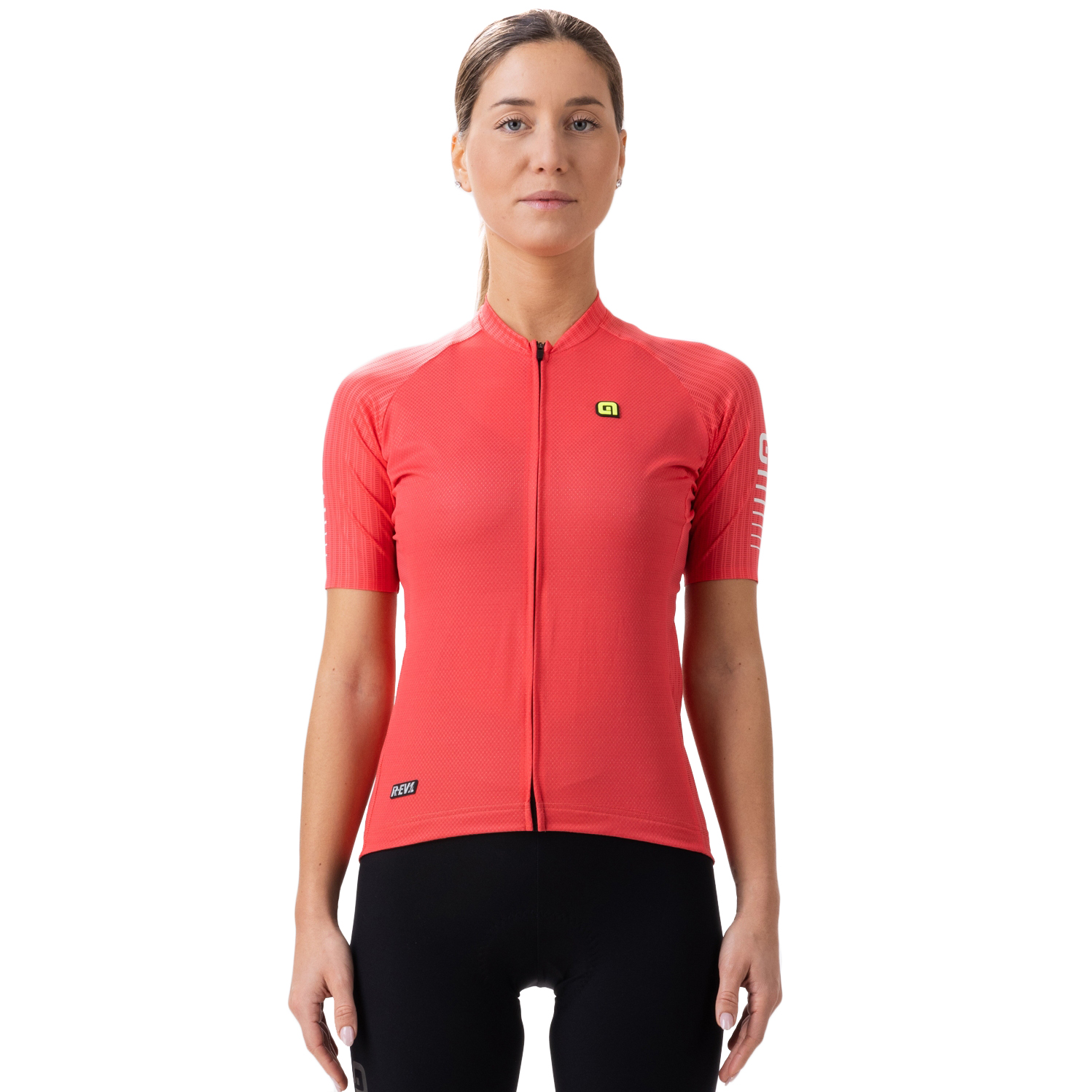 Picture of Alé R-EV1 Silver Cooling Lady Short Sleeve Jersey - coral red