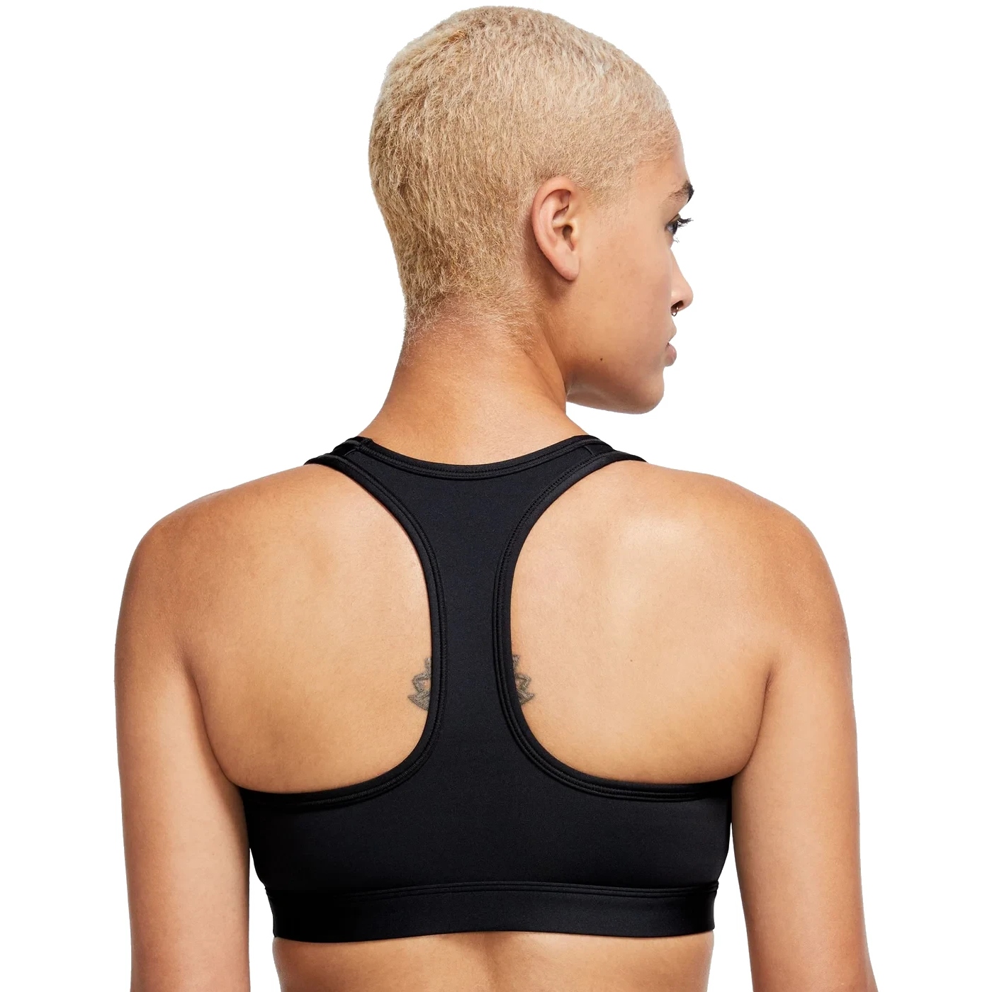 Nike Training Futura swoosh medium support sports bra in white