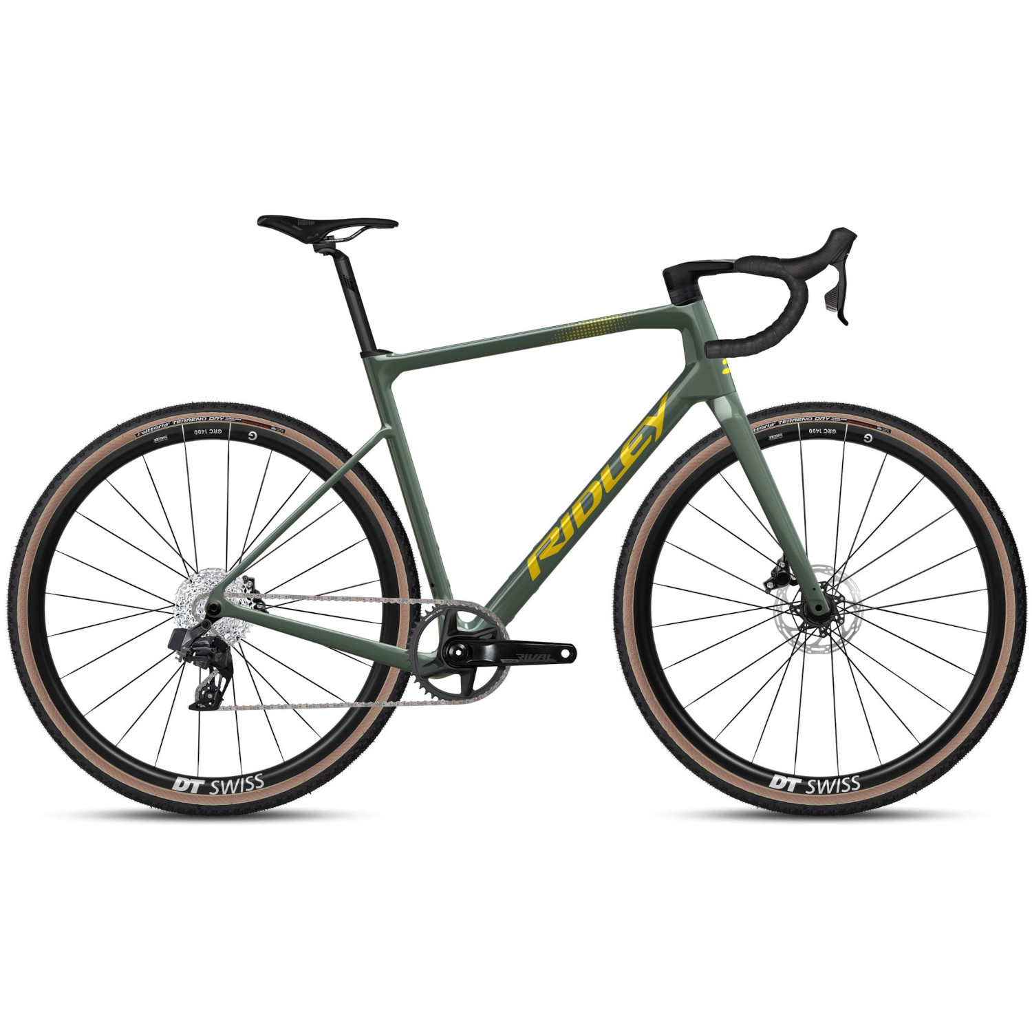 Photo produit de Ridley Vélo Gravel Carbone - GRIFN - Rival XPLR - 2025 - green smoke / yellow glossy