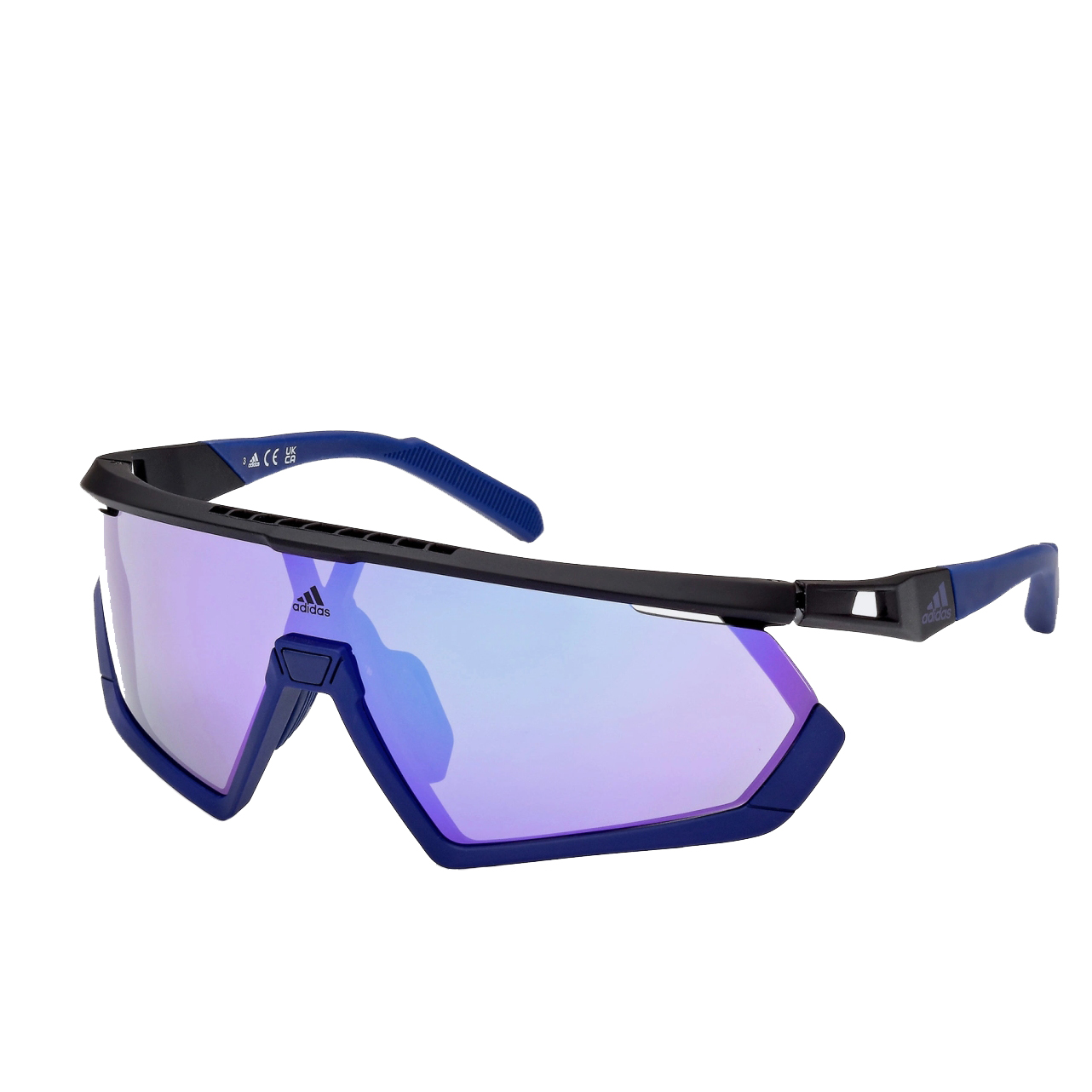 Image of adidas Cmpt Aero SP0054 Sport Sunglasses - Matte Black / Contrast Mirror Violet + Clear