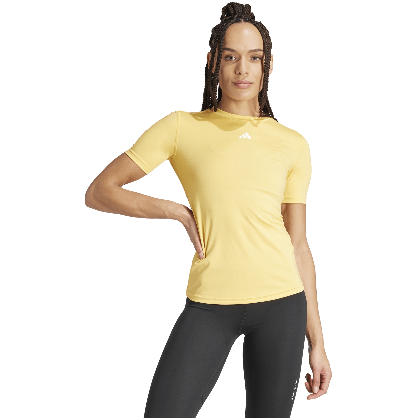 Produktbild von adidas Techfit Training T-Shirt Damen - semi spark/white IT6727