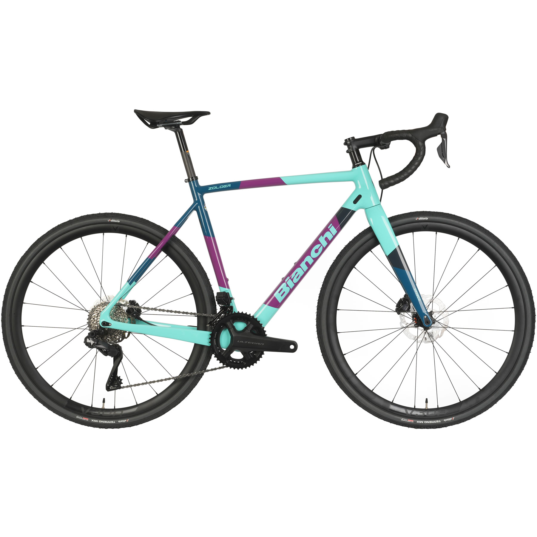Picture of Bianchi ZOLDER PRO - Ultegra Di2 - Carbon Cyclocross Bike - 2025 - CK16 / purple - abyssal teal glossy