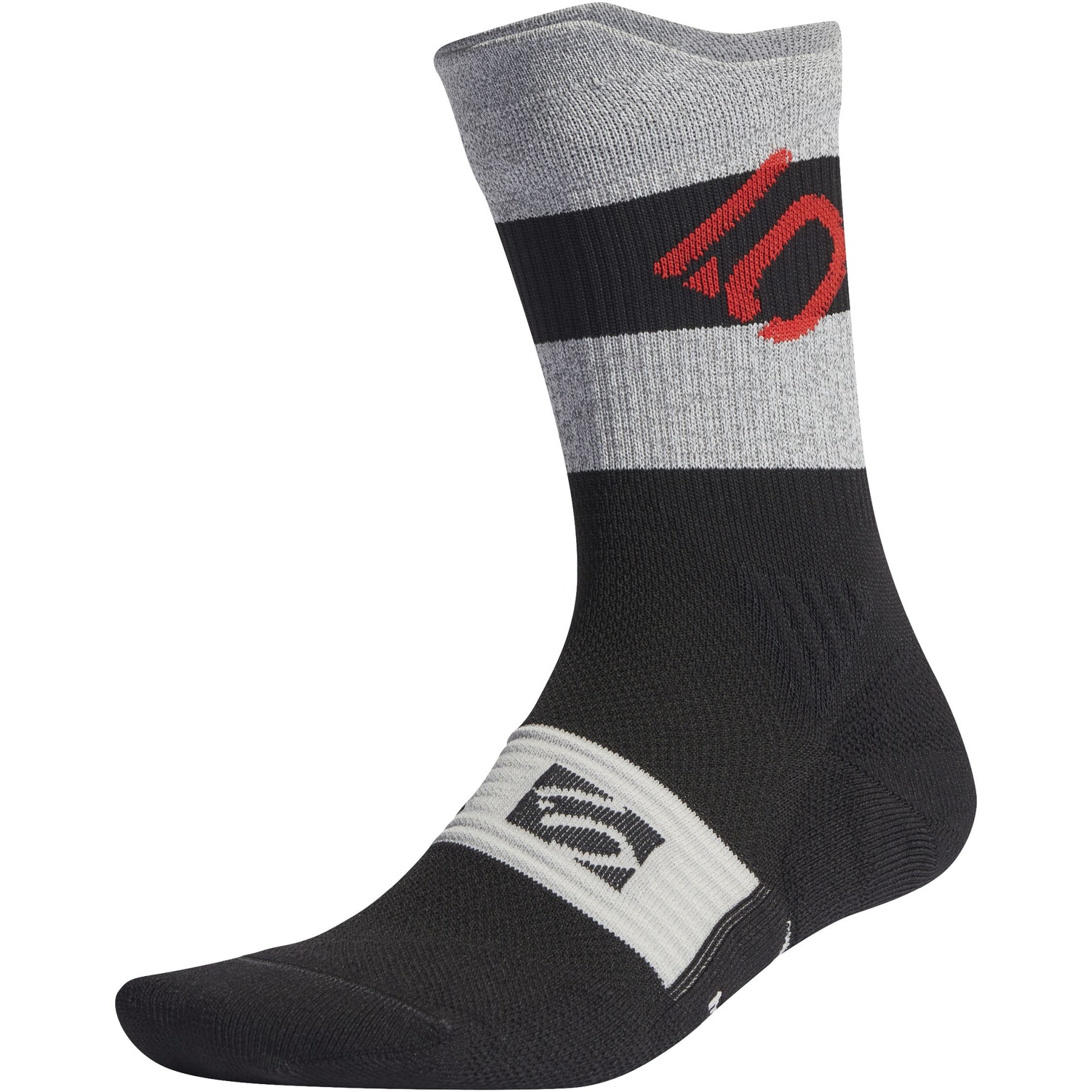 Picture of Five Ten Traxion Reflective Crew Socks - 1 Pair - Black /  Grey Two / Reflective Silver
