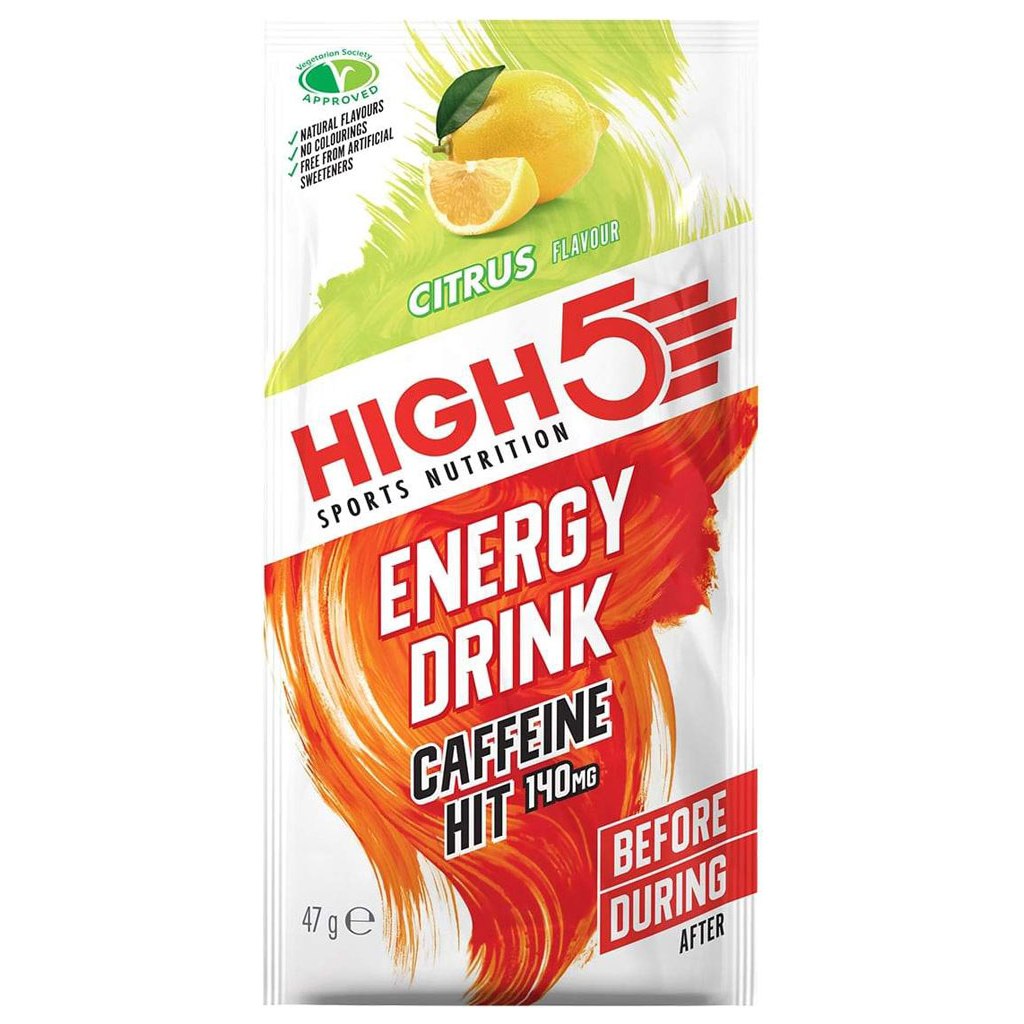 Produktbild von High5 Energy Drink Caffeine Hit - Kohlenhydrat-Getränkepulver + Koffein - 47g