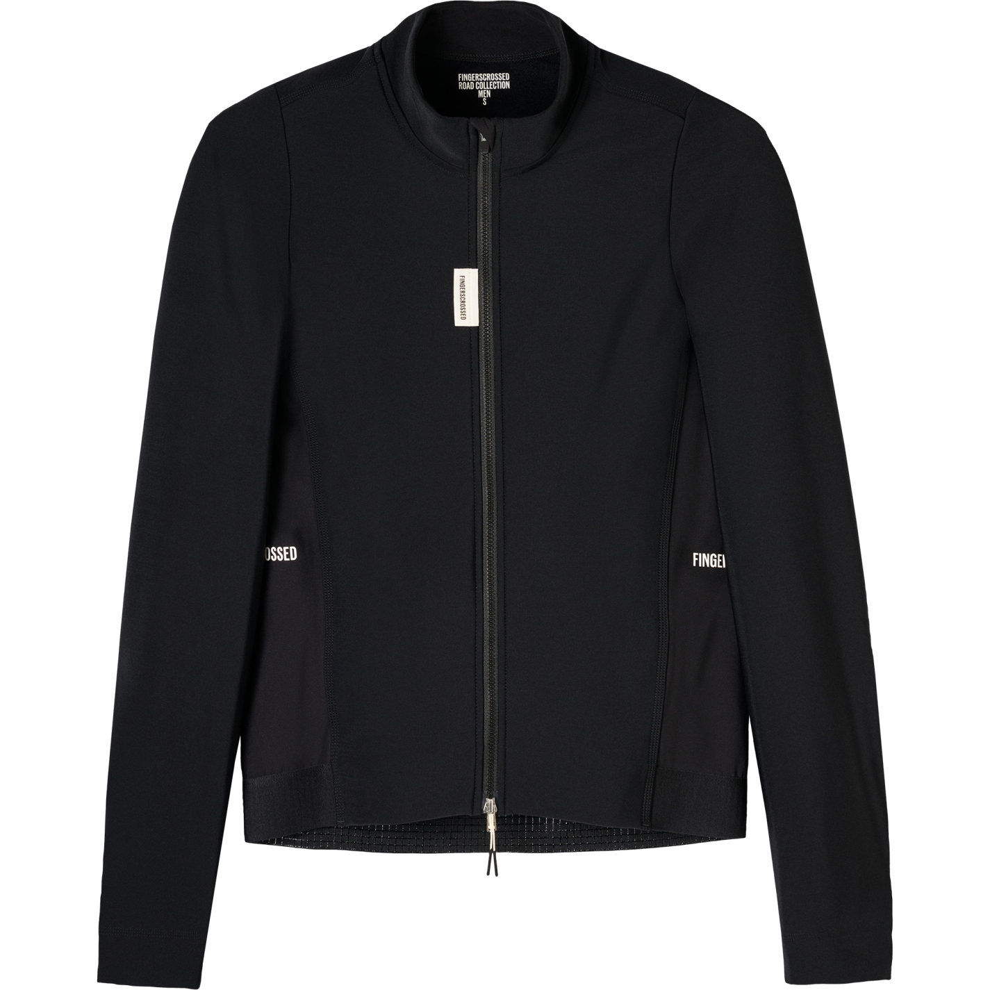 Мужская термокостюмная майка с длинными рукавами и скрещенными пальцами на дороге - черный