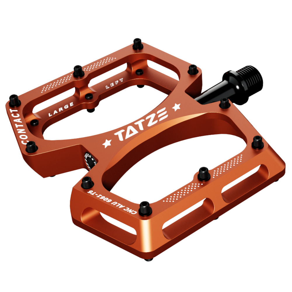 Productfoto van Tatze CONTACT CNC - MTB Flat Pedals - Large - orange