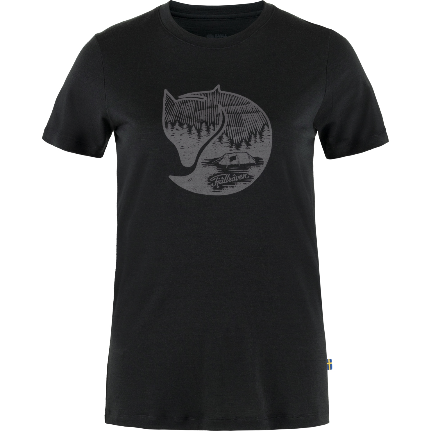Productfoto van Fjällräven Abisko Wool Fox T-Shirt Dames - black-iron grey