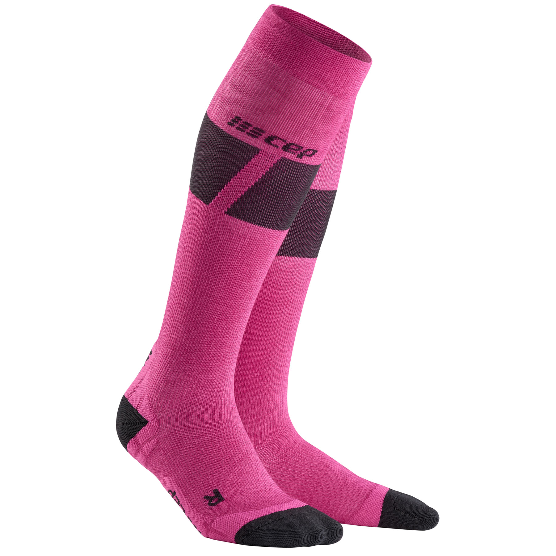 Picture of CEP Ski Ultralight Compression Socks Women - pink/dark grey