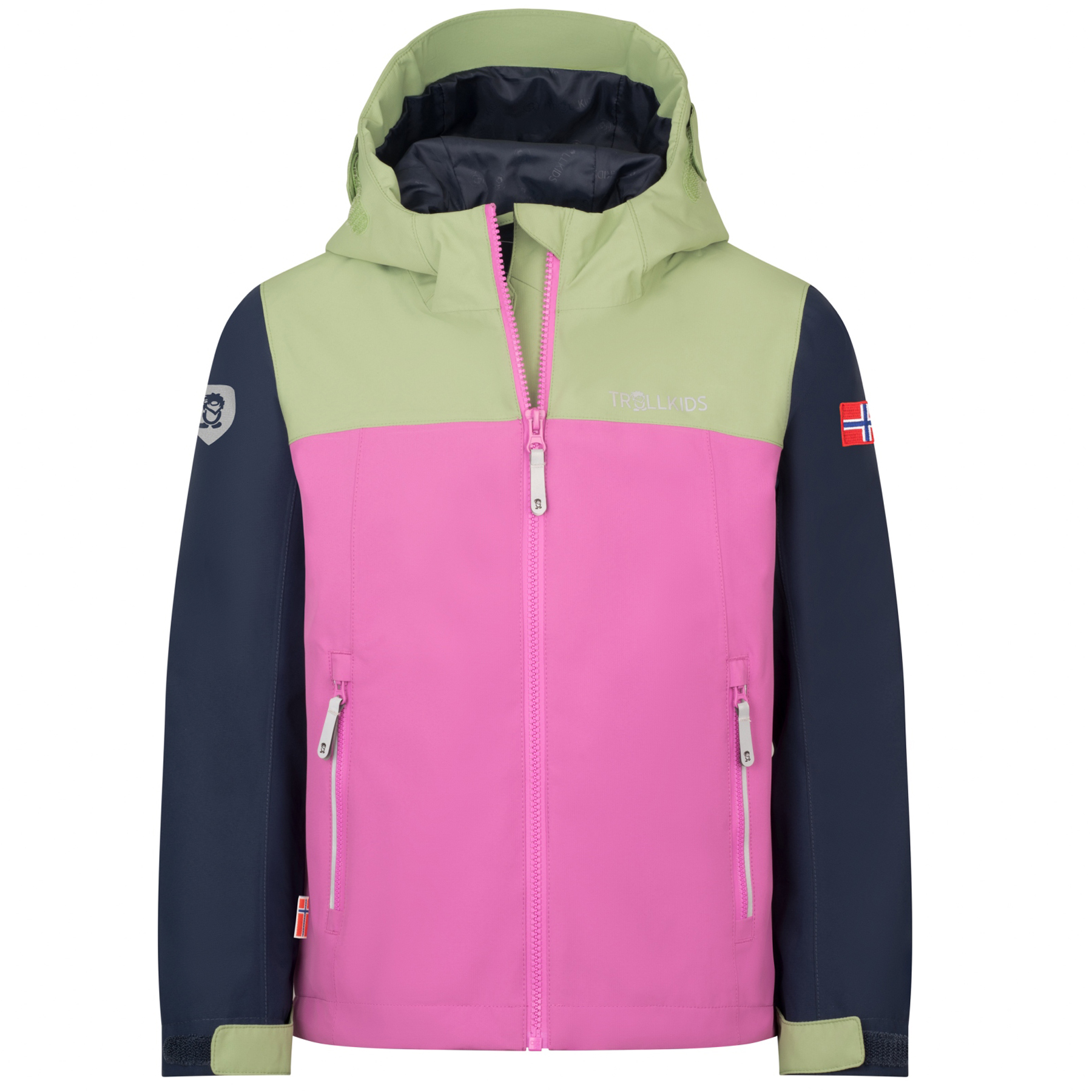 Zdjęcie: Trollkids Telemark Jacket Kids - Pistachio Green/Mallow Pink/Navy