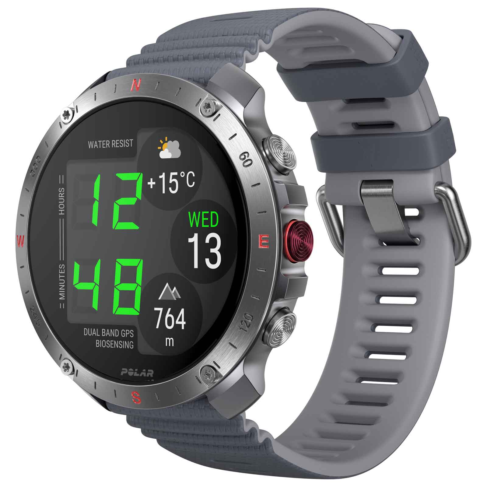 Produktbild von Polar Grit X2 Pro GPS Multisport Uhr - silber/grau