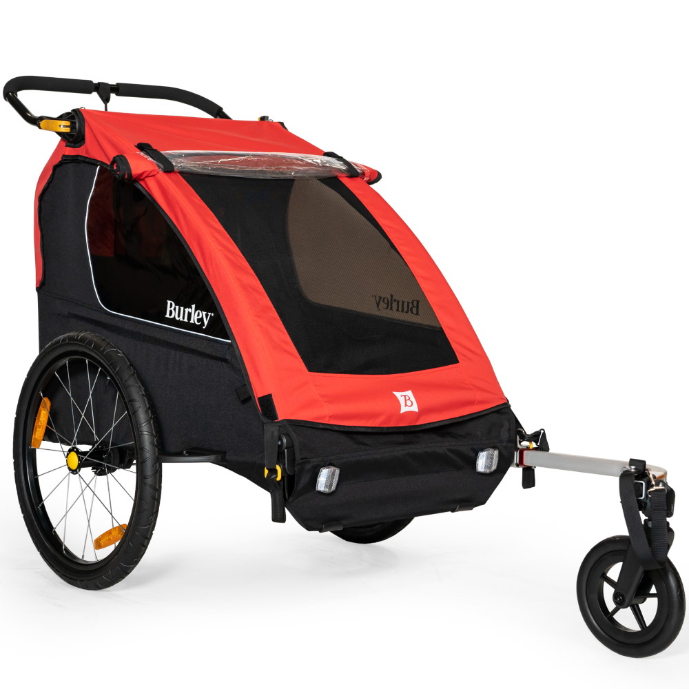 Picture of Burley Honey Bee Bike Trailer for 1-2 Kids - red/black