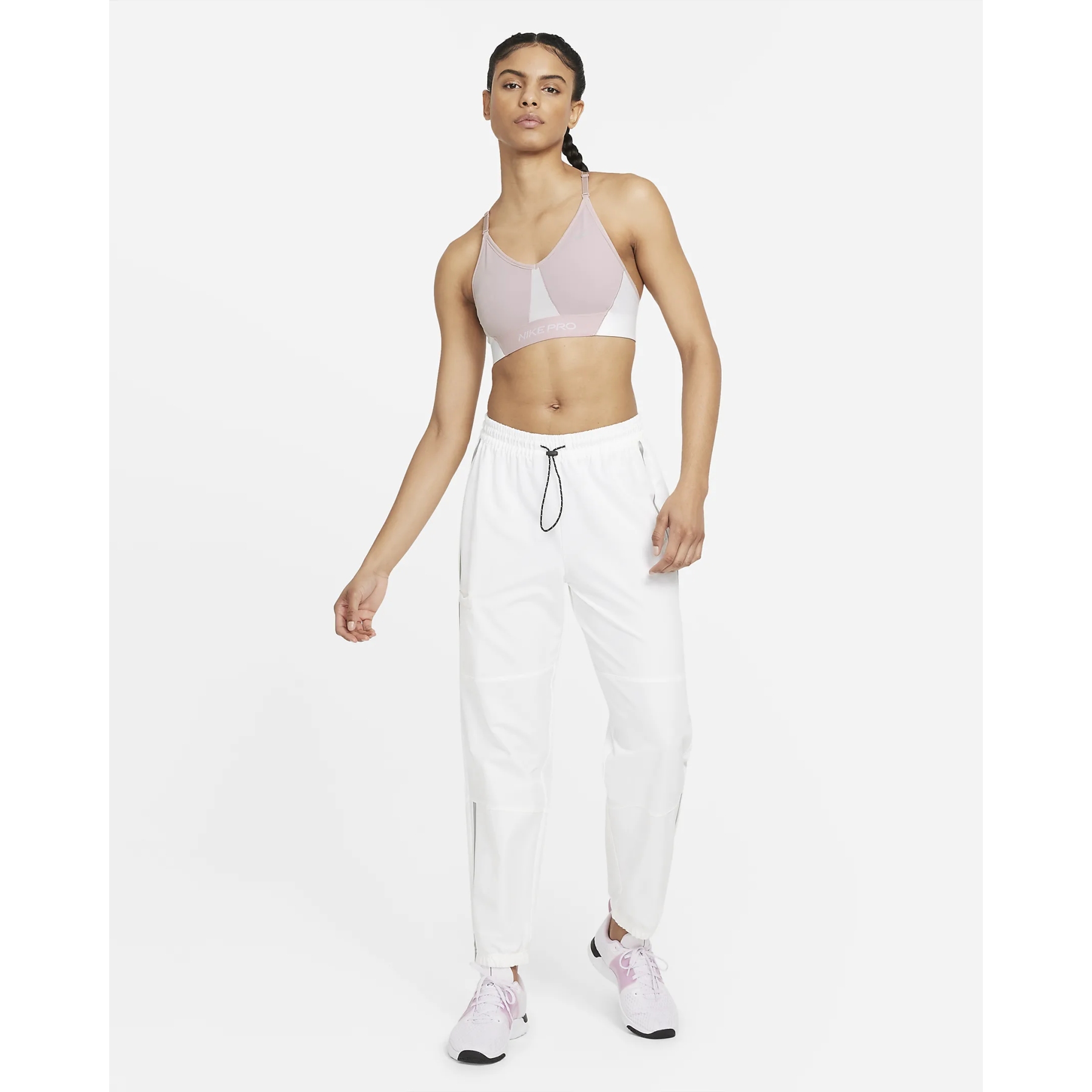Nike Pro Indy Light-Support Sports Bra Women - plum  chalk/white/white/metallic silver CZ7186-510