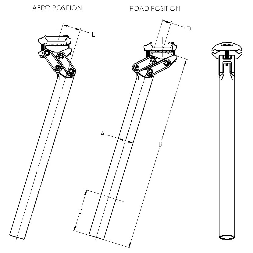 パーツ Redshift Dual-Position Seatpost/30153-P1 Dual-Position Aero Seatpost – Redshift Sports