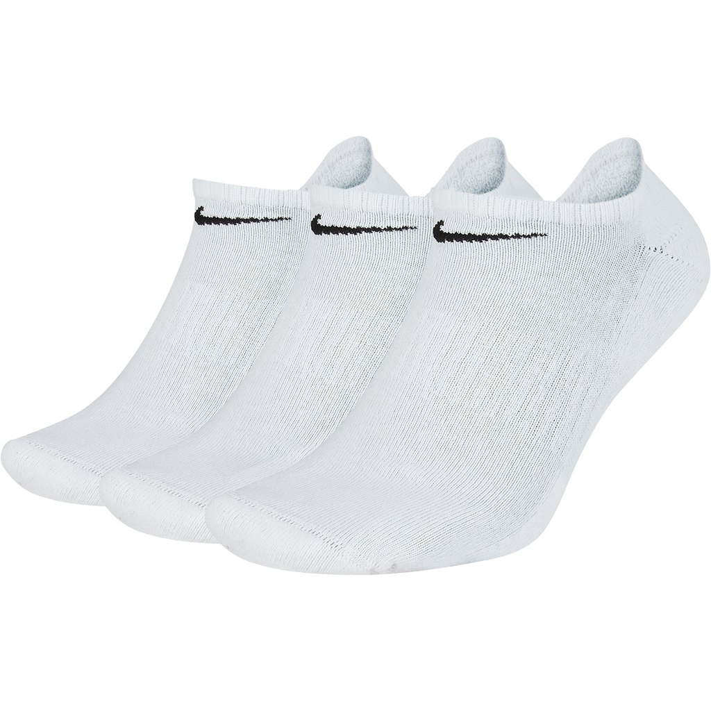 Image of Nike Everyday Cushioned Training No-Show Socks (3 Pairs) - white/black SX7673-100