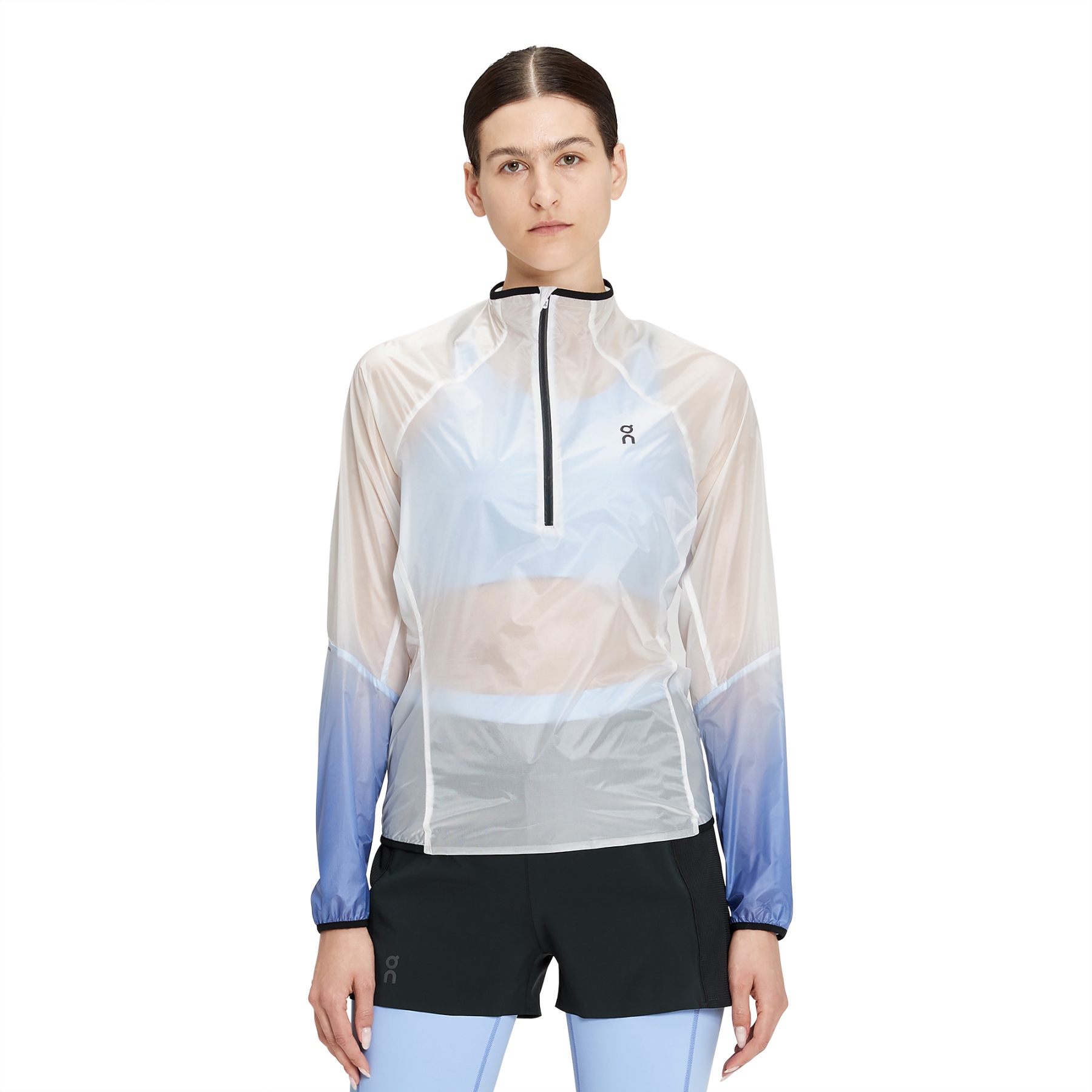 Foto de On Chaqueta Running Impermeable Mujer - Zero Jacket - Undyed-White &amp; Cobalt