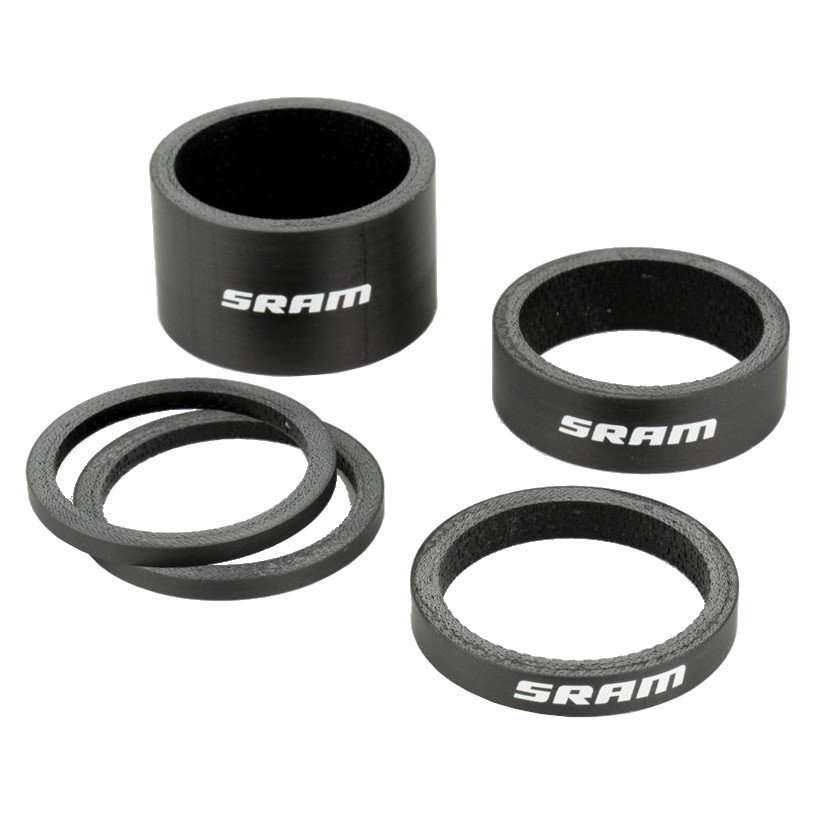 Produktbild von SRAM Carbon Headset Spacer Set - Logo weiß glänzend