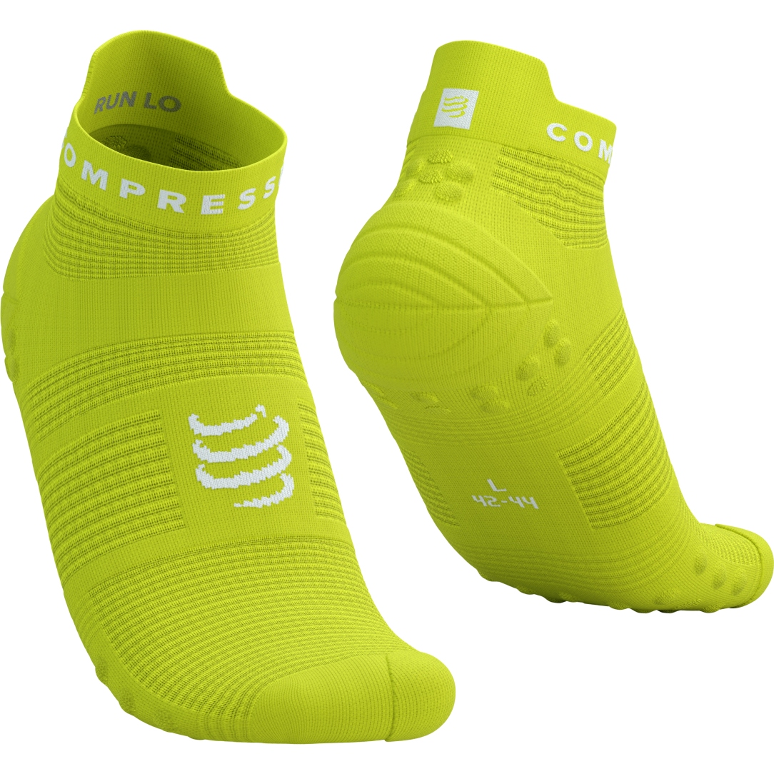 Picture of Compressport Pro Racing Compression Socks v4.0 Run Low - green sheen/white