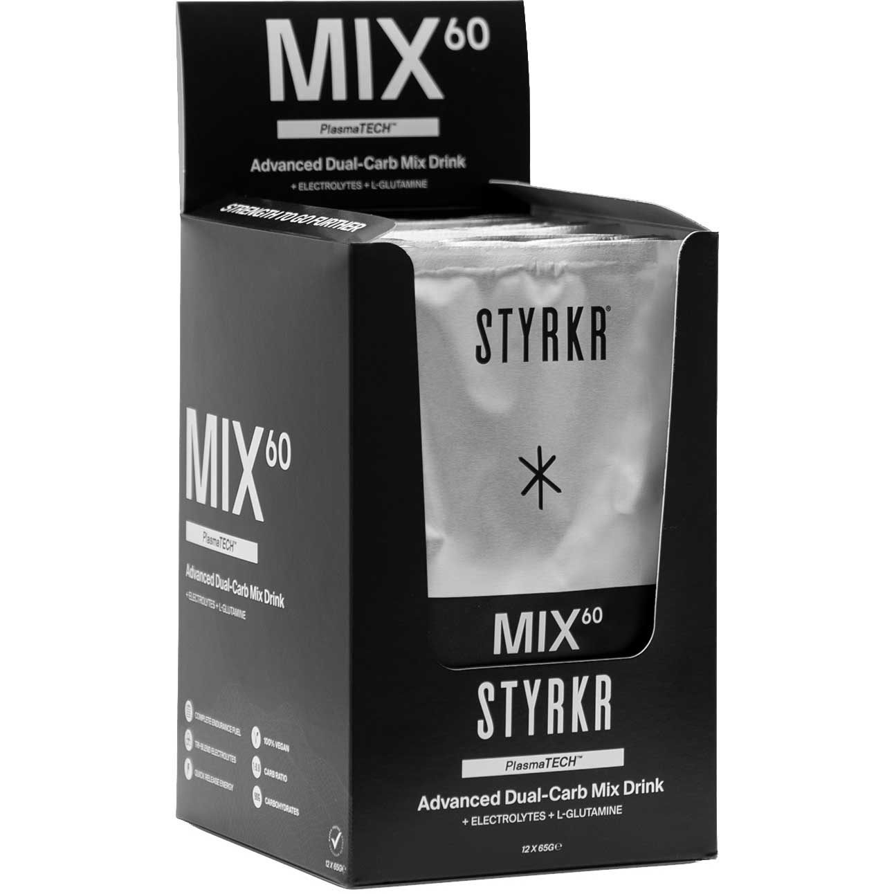 Produktbild von Styrkr MIX60 Dual-Carb Drink Mix - Kohlenhydrat-Getränkepulver - 12x65g