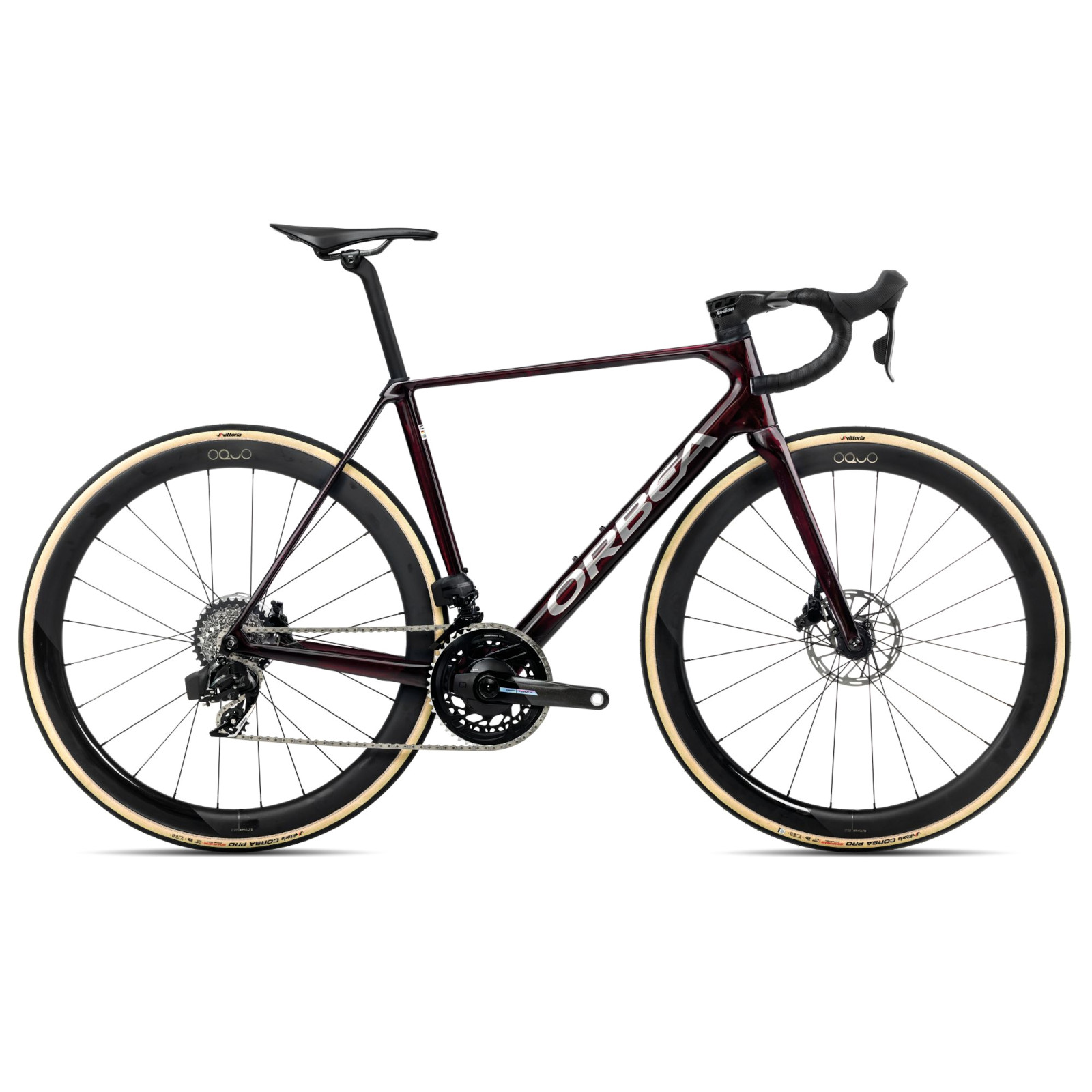 Produktbild von Orbea ORCA M21eLTD PWR - Force AXS - Carbon Rennrad - 2025 - Wine Red Carbon View - Titanium (gloss)