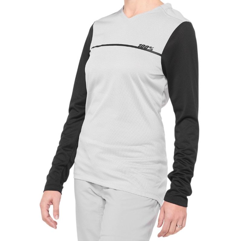 Picture of 100% Ridecamp Women&#039;s Long Sleeve Bike Jersey - black/grey