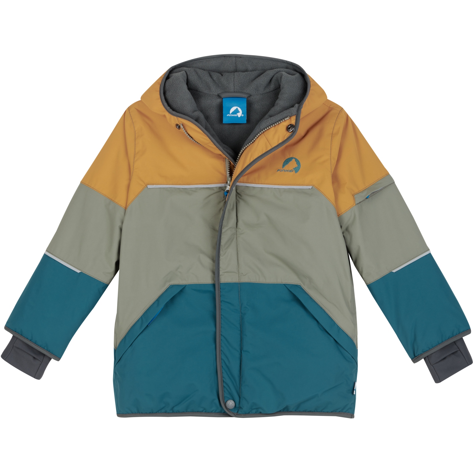 Детская зимняя куртка Finkid TAIKA SNOW - подсолнух/темный шалфей