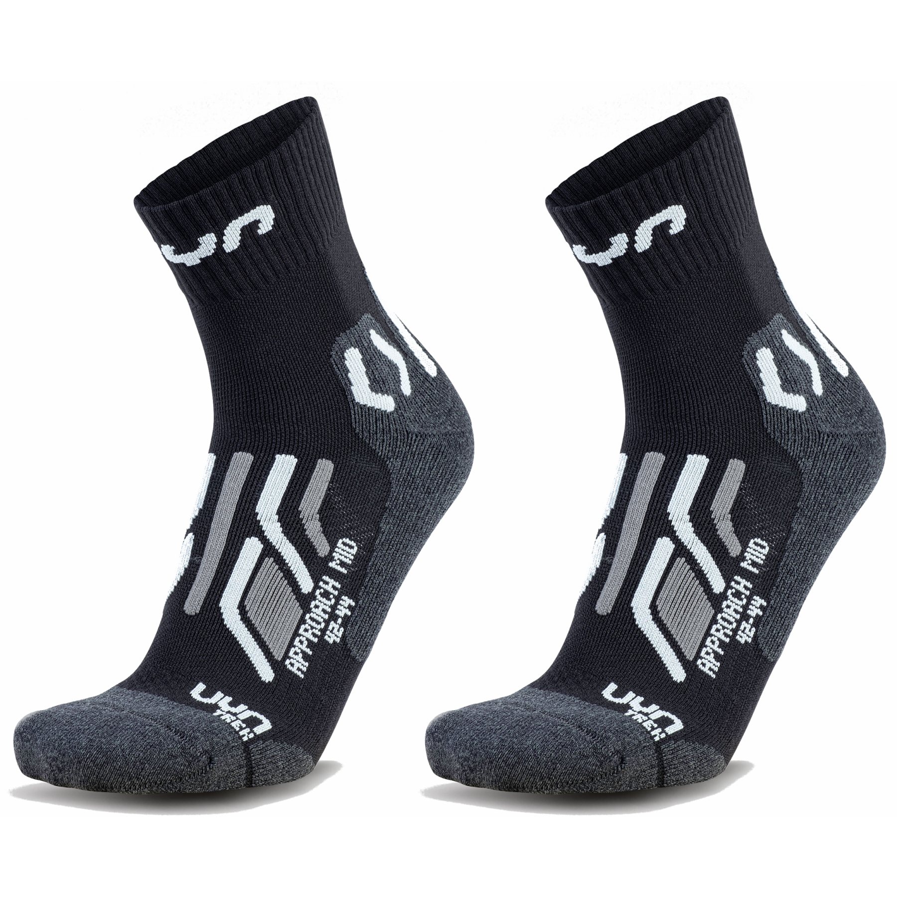 UYN Trekking Approach Mid Cut Socks Men 2 Pairs Pack - Black/Grey | BIKE24