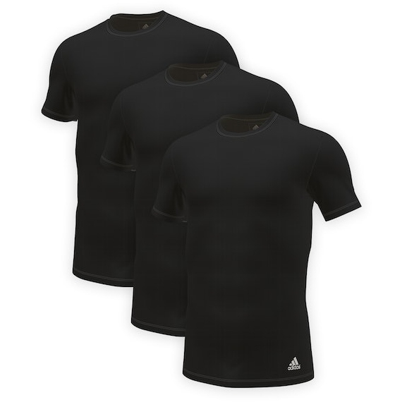 Produktbild von adidas Sports Underwear Crew Neck Kurzarmunterhemd - 3 Pack - 000-schwarz