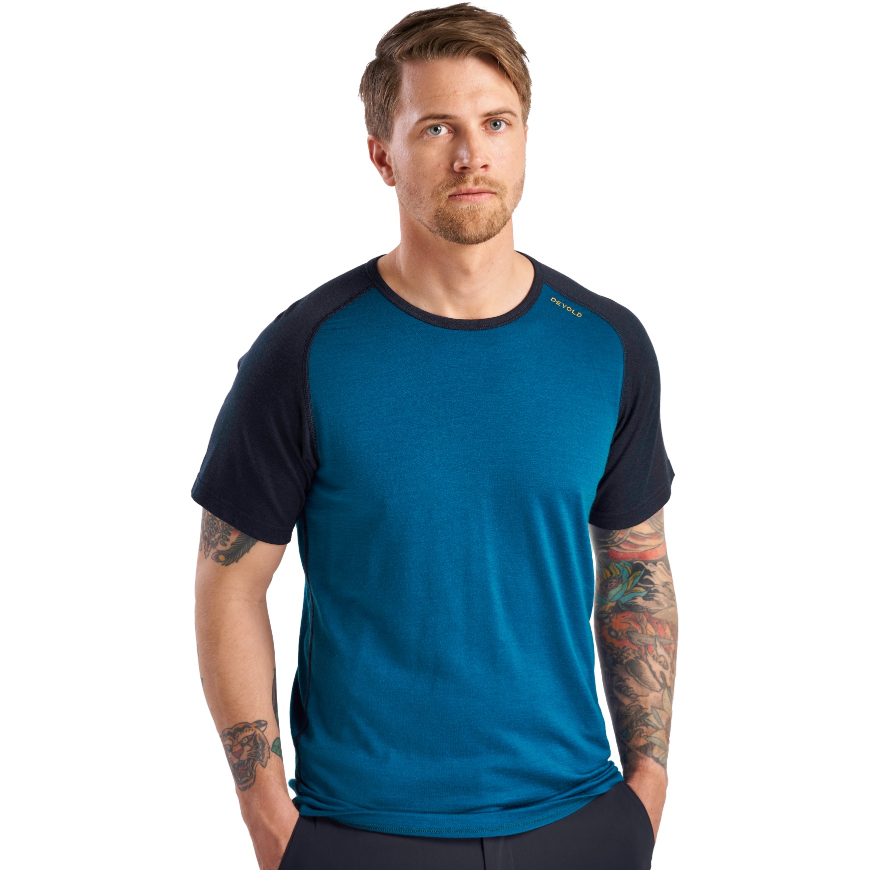 Devold Jakta Merino 200 T-Shirt Men - 422 Flood/Ink | BIKE24