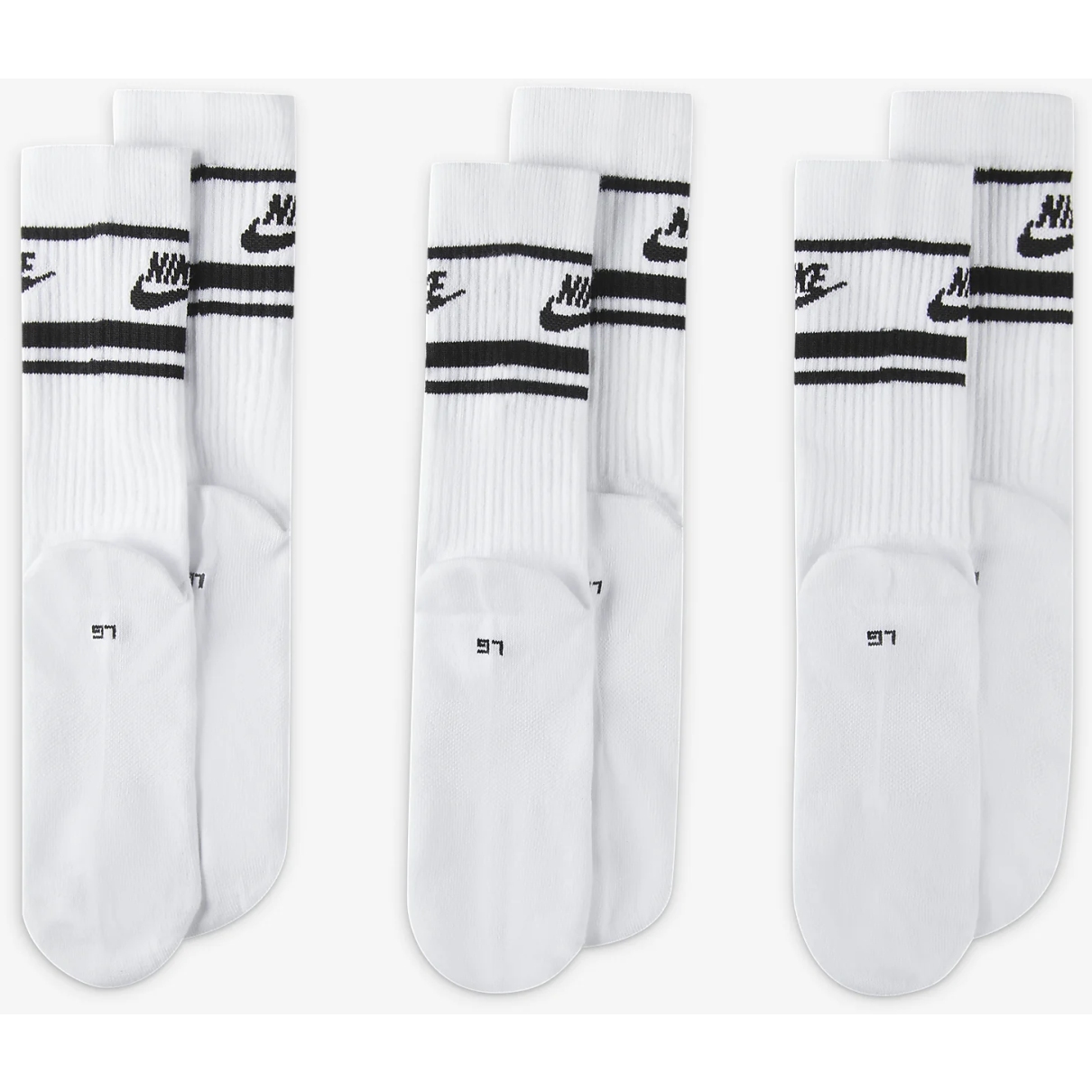 Nike Chaussettes Elite x3 Blanc/noir Taille Chaussettes XL (46-50)