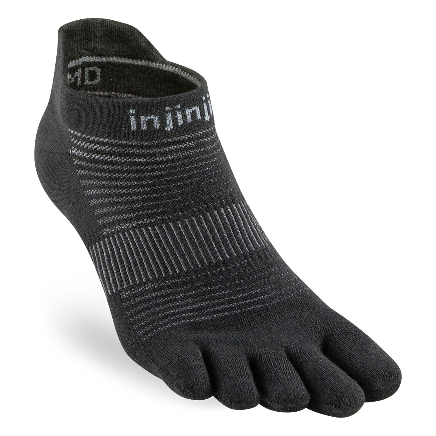 Image of Injinji Run Lightweight No-Show Coolmax® Socks - black