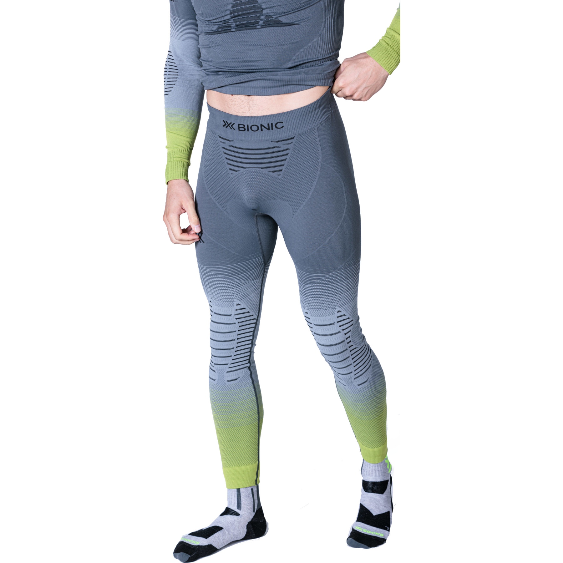 Productfoto van X-Bionic Invent FX Pants Men - rhino grey/light grey/canary