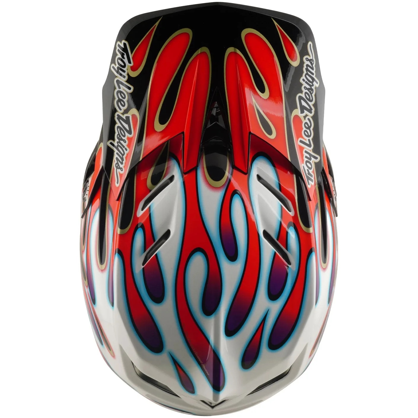 Troy Lee Designs D4 Composite MIPS Helmet - Overspray White/Red