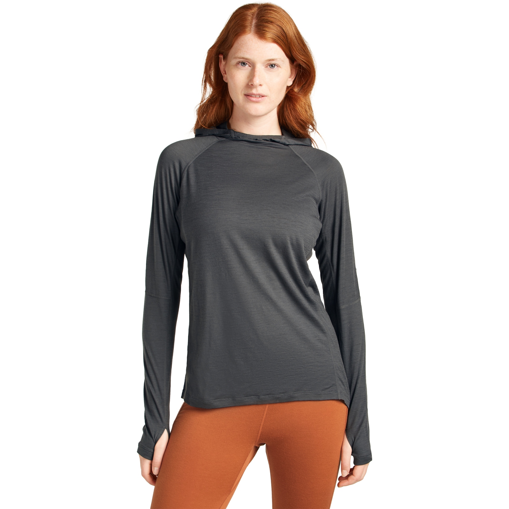 Immagine prodotto da Icebreaker Maglia a Maniche Lunghe con Cappuccio Donna - 150 MerinoFine™ Ace - Obsidian