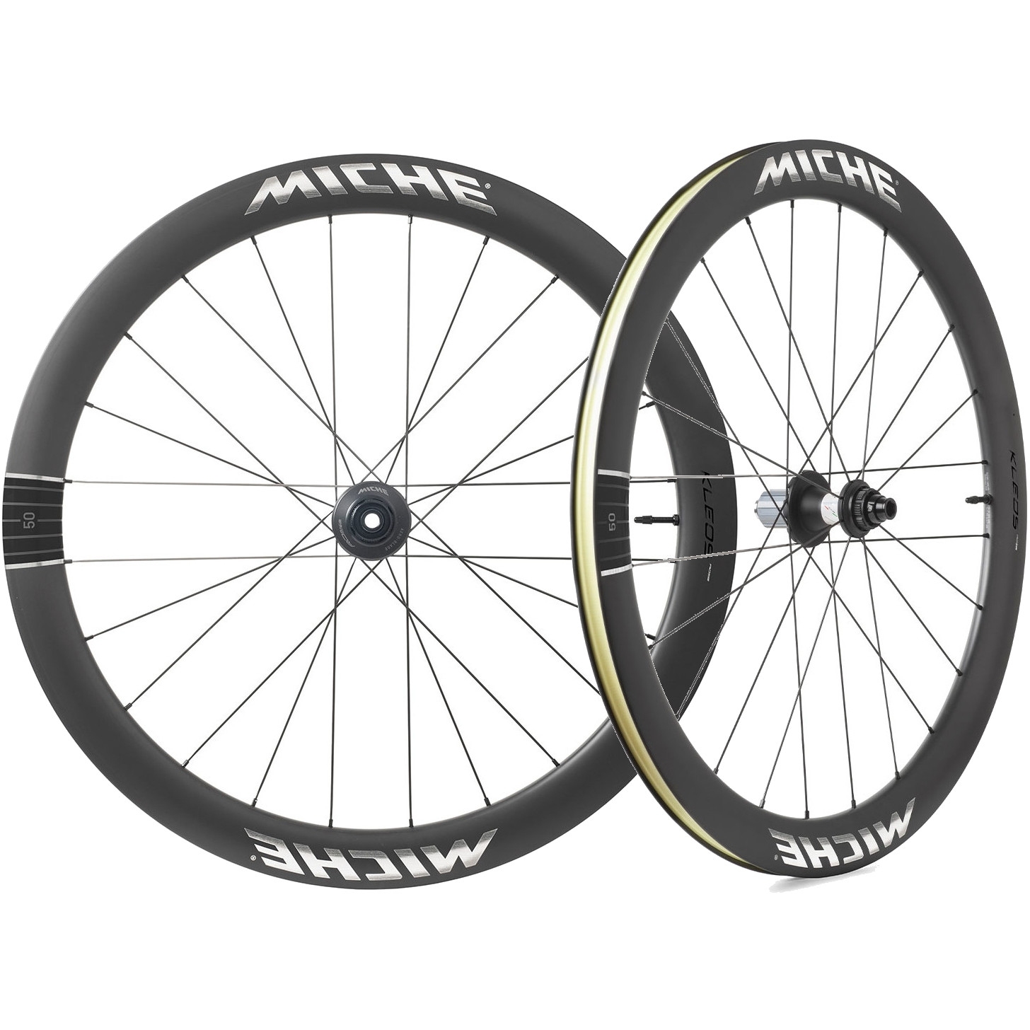 Photo produit de Miche Paire de Roues - Kleos RD 50 - 28&quot; | Carbon | Tubeless | Centerlock - 12x100mm | 12x142mm - Team Edition - Shimano HG L