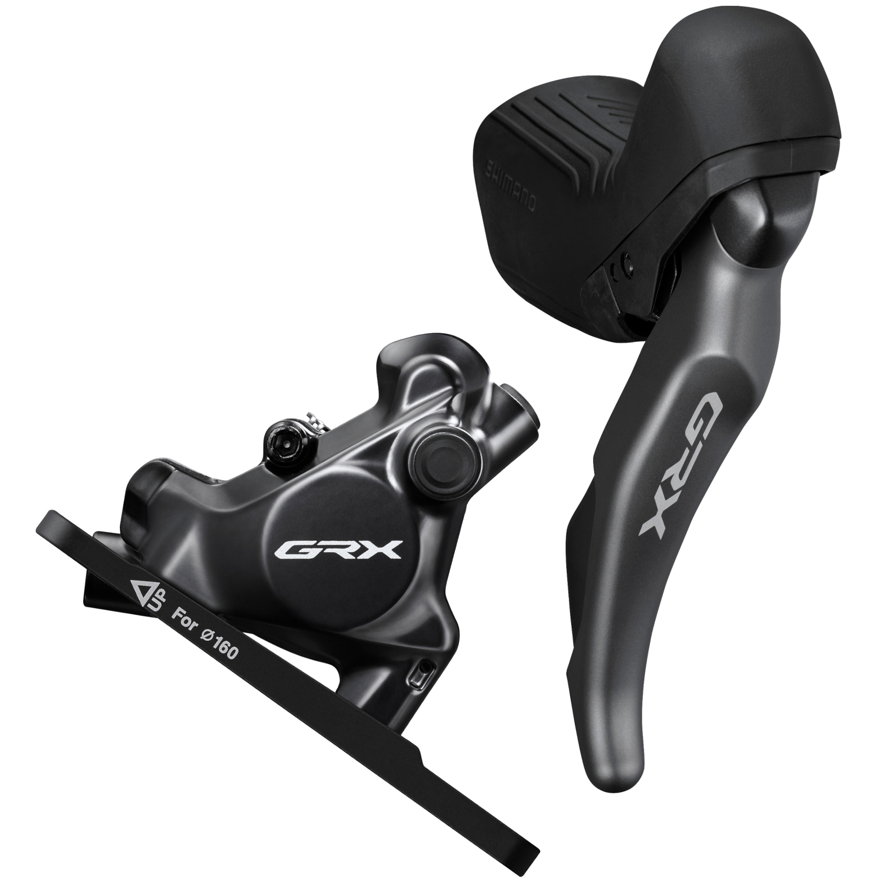 Image of Shimano GRX ST-RX820 + BR-RX820 Disc Brake - STI | Hydraulic | Flat Mount | 2x12-speed - right | front