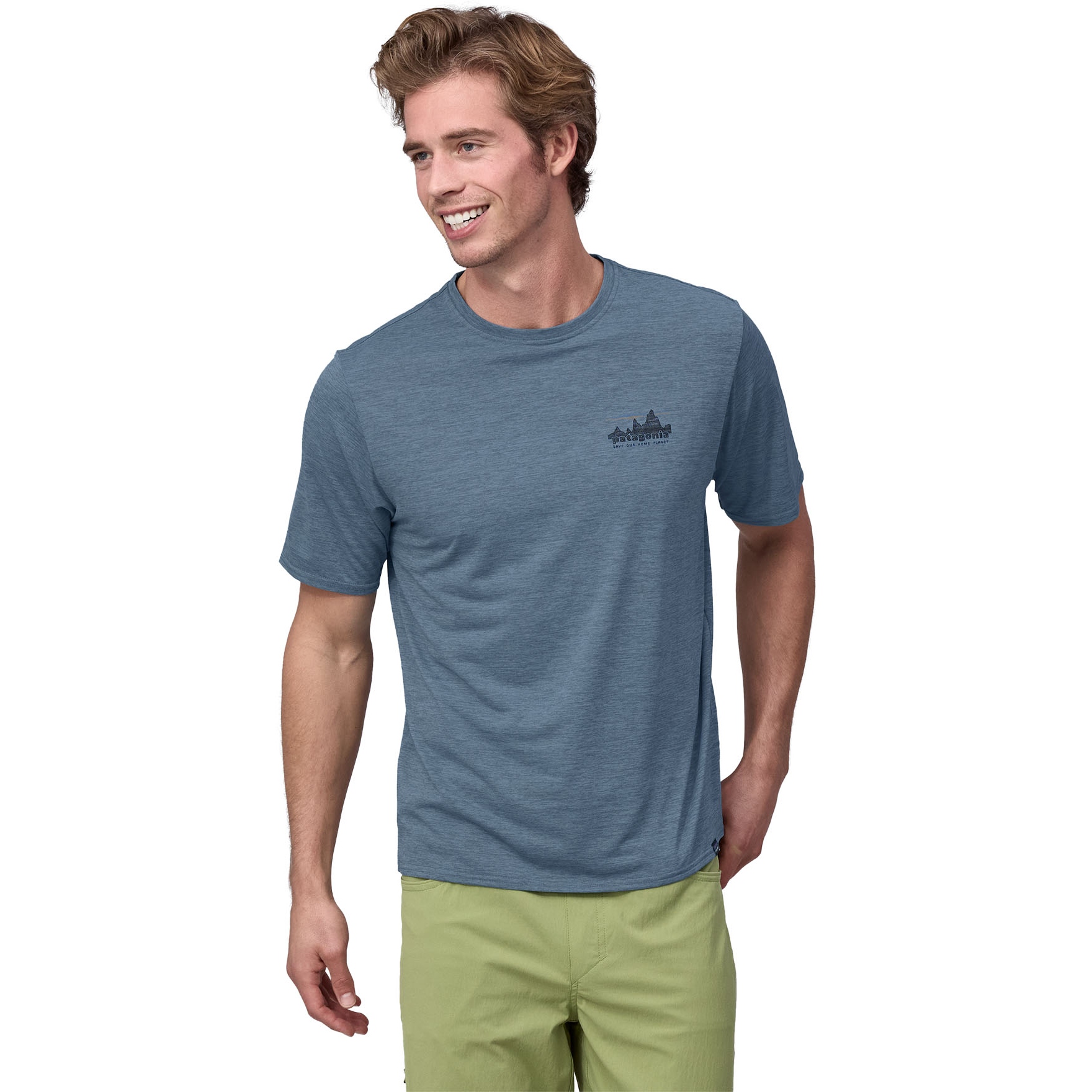 Picture of Patagonia Capilene Cool Daily Graphic Shirt Men - 73 Skyline: Utility Blue X-Dye