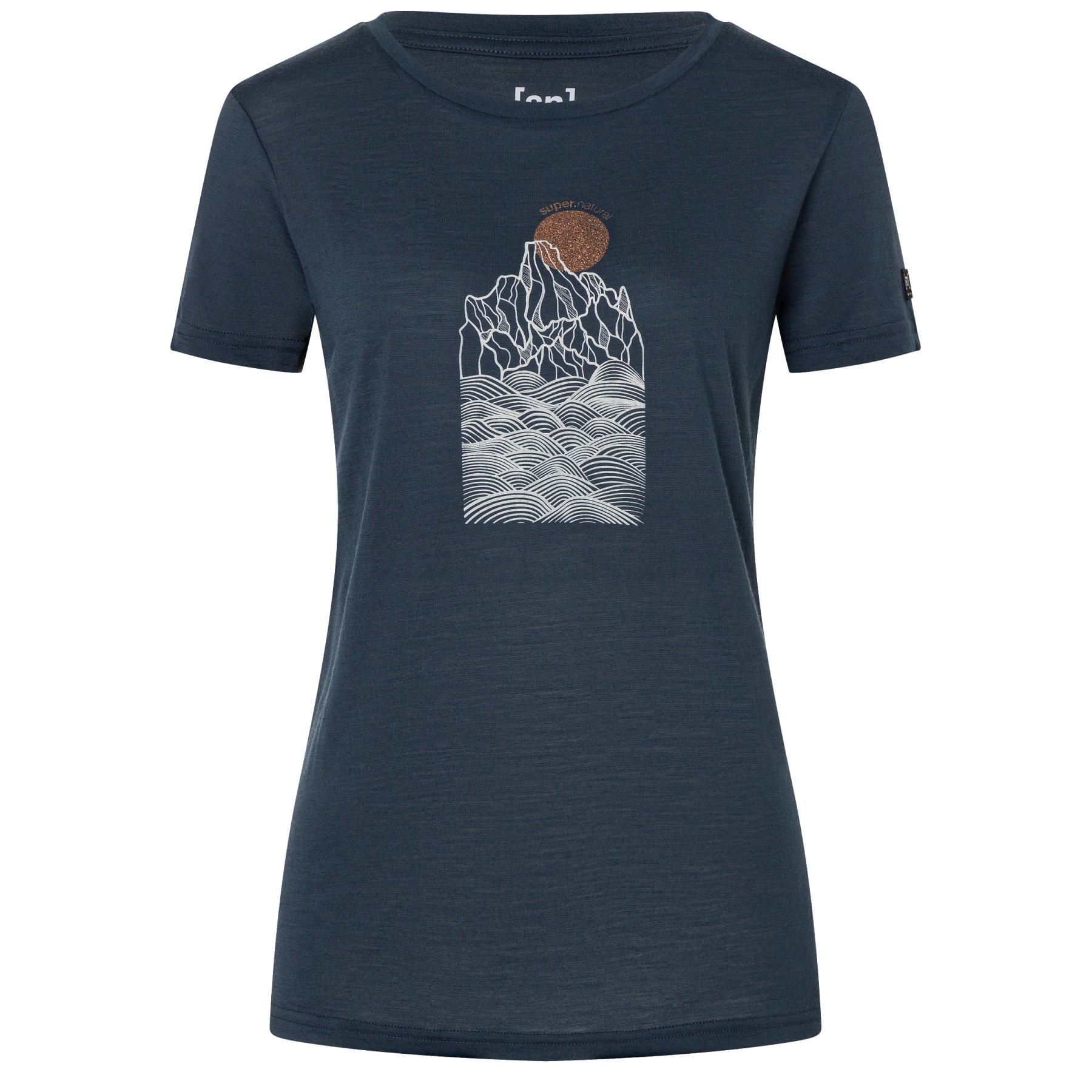 Photo produit de SUPER.NATURAL T-Shirt Femme - Preikestolen Cliffs - Blueberry/Feather Grey/Copper