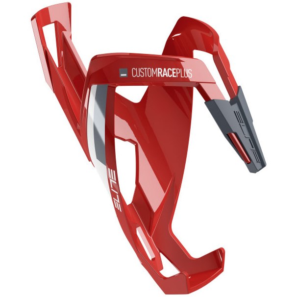 Picture of Elite Custom Race Plus Bottle Cage - red glossy/white graphic