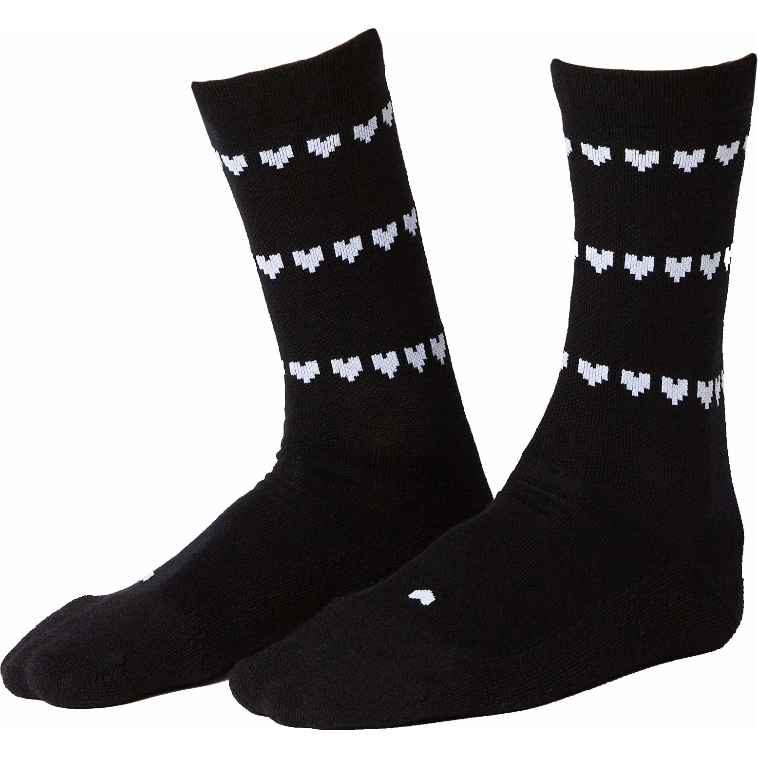 Produktbild von FINGERSCROSSED Merino Fahrradsocken - Heart - Schwarz