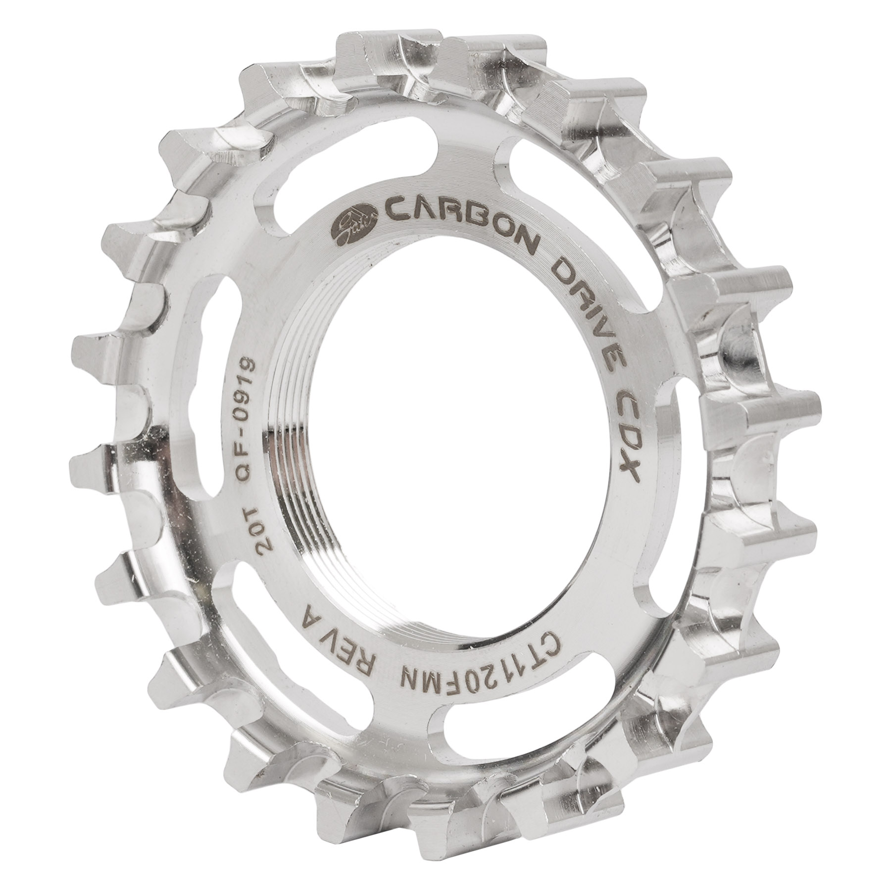 Produktbild von Gates Carbon Drive CDX Centertrack Riemenscheibe - Hinten | Thread-on / Fixie 34,8 mm - Edelstahl