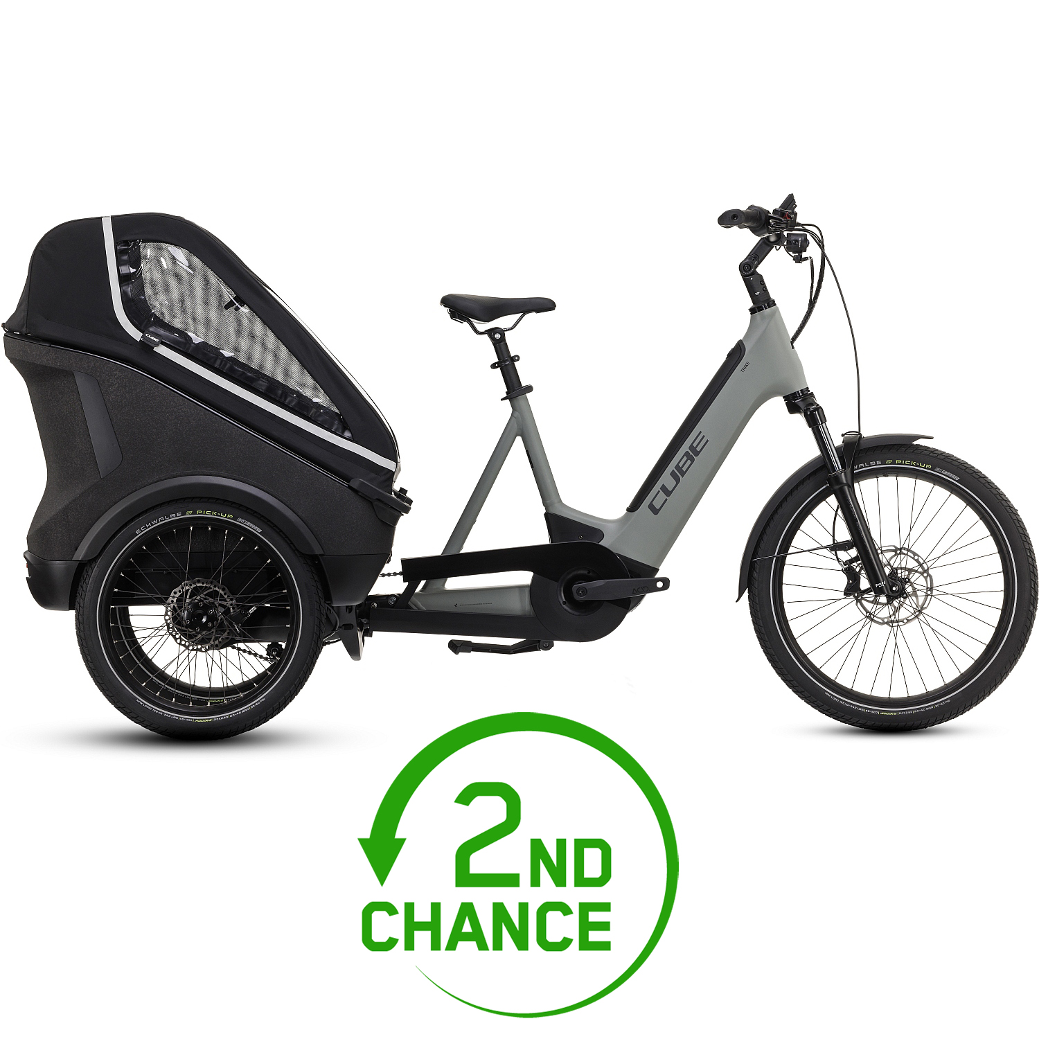 Picture of CUBE TRIKE HYBRID Family 750 - Electric Cargo Bike - 2023 - swampgrey / reflex - 2nd Choice