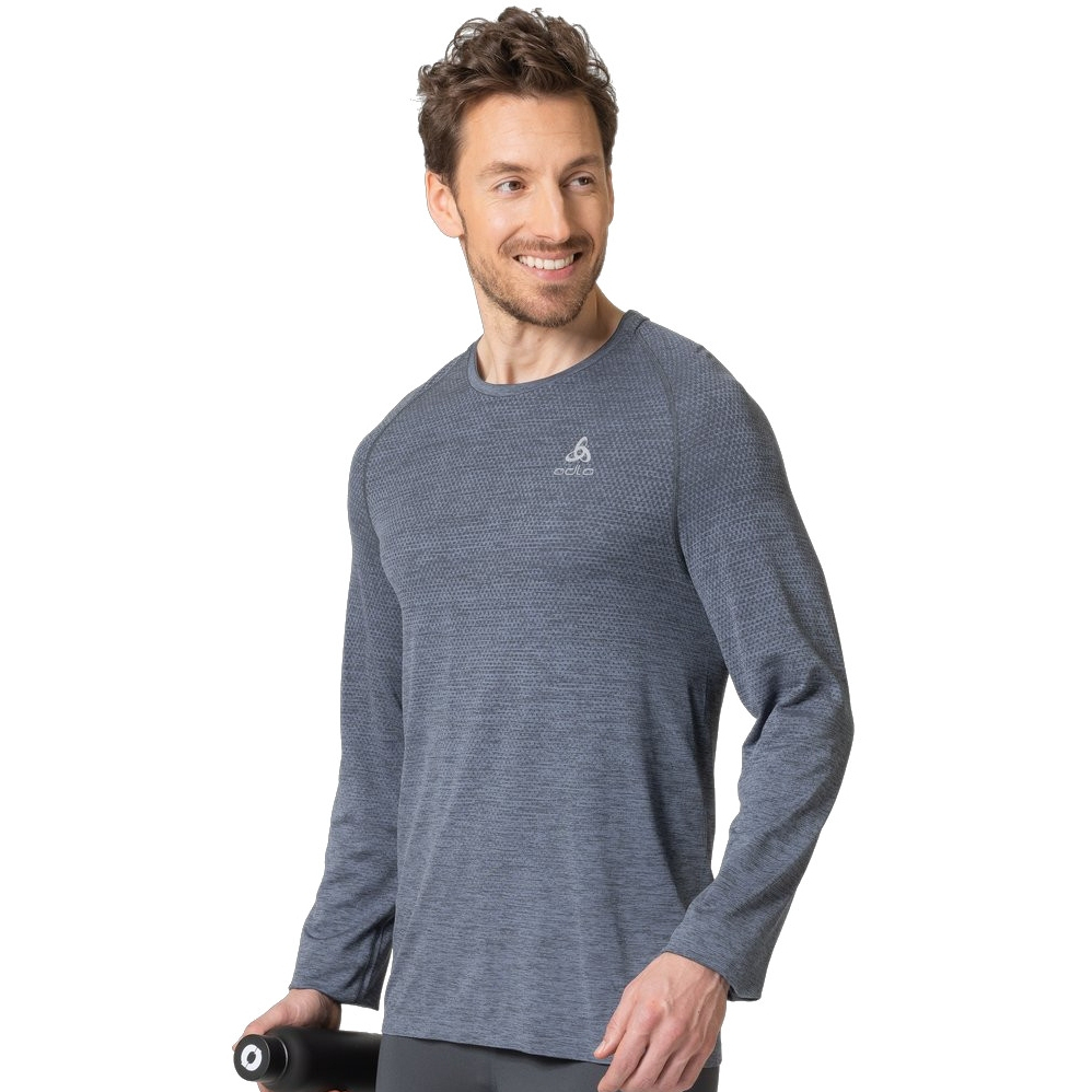 Picture of Odlo Essentials Seamless Long Sleeve Running T-Shirt Men - folkstone gray melange