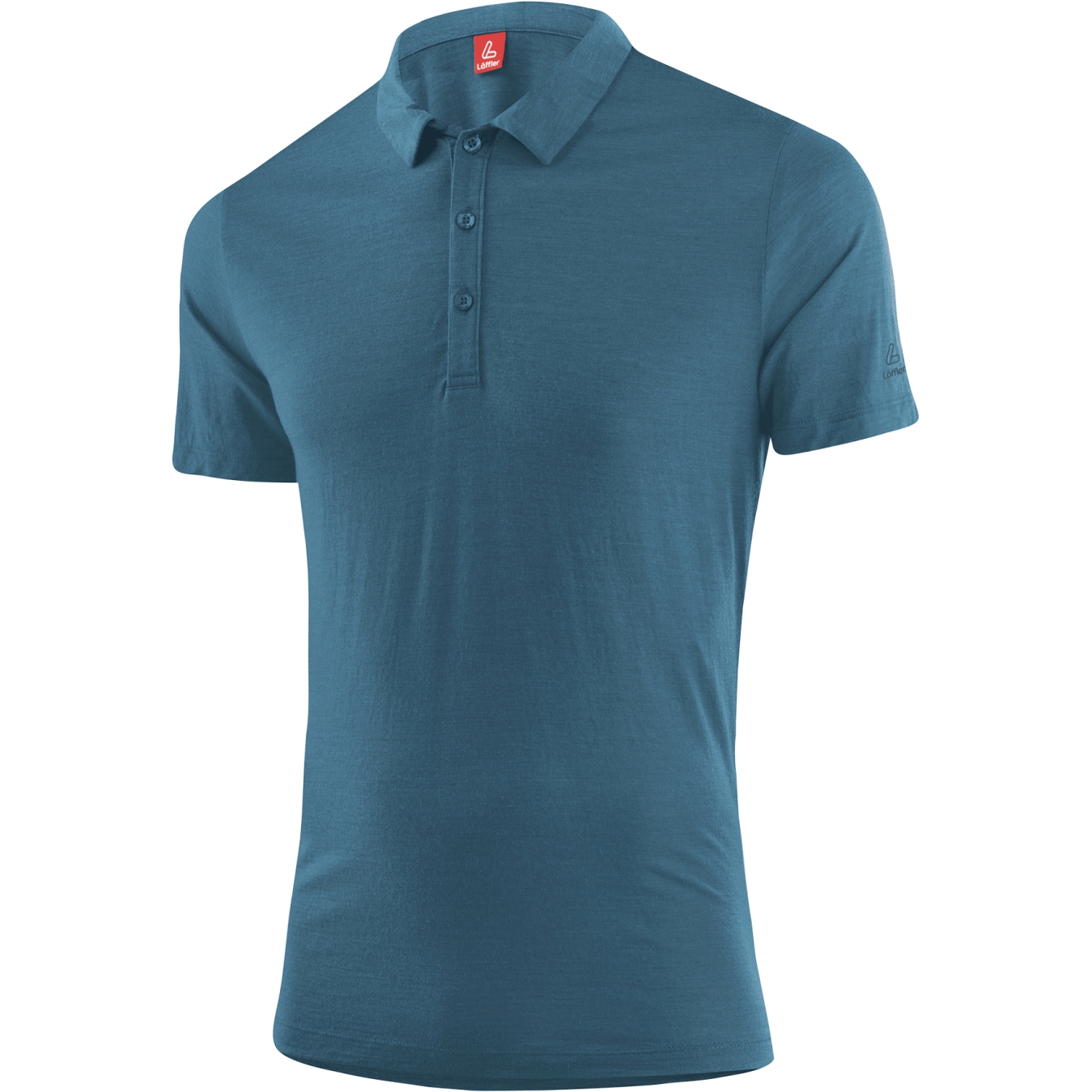 Productfoto van Löffler Merino-Tencel™ Poloshirt Heren - dark petrol 984