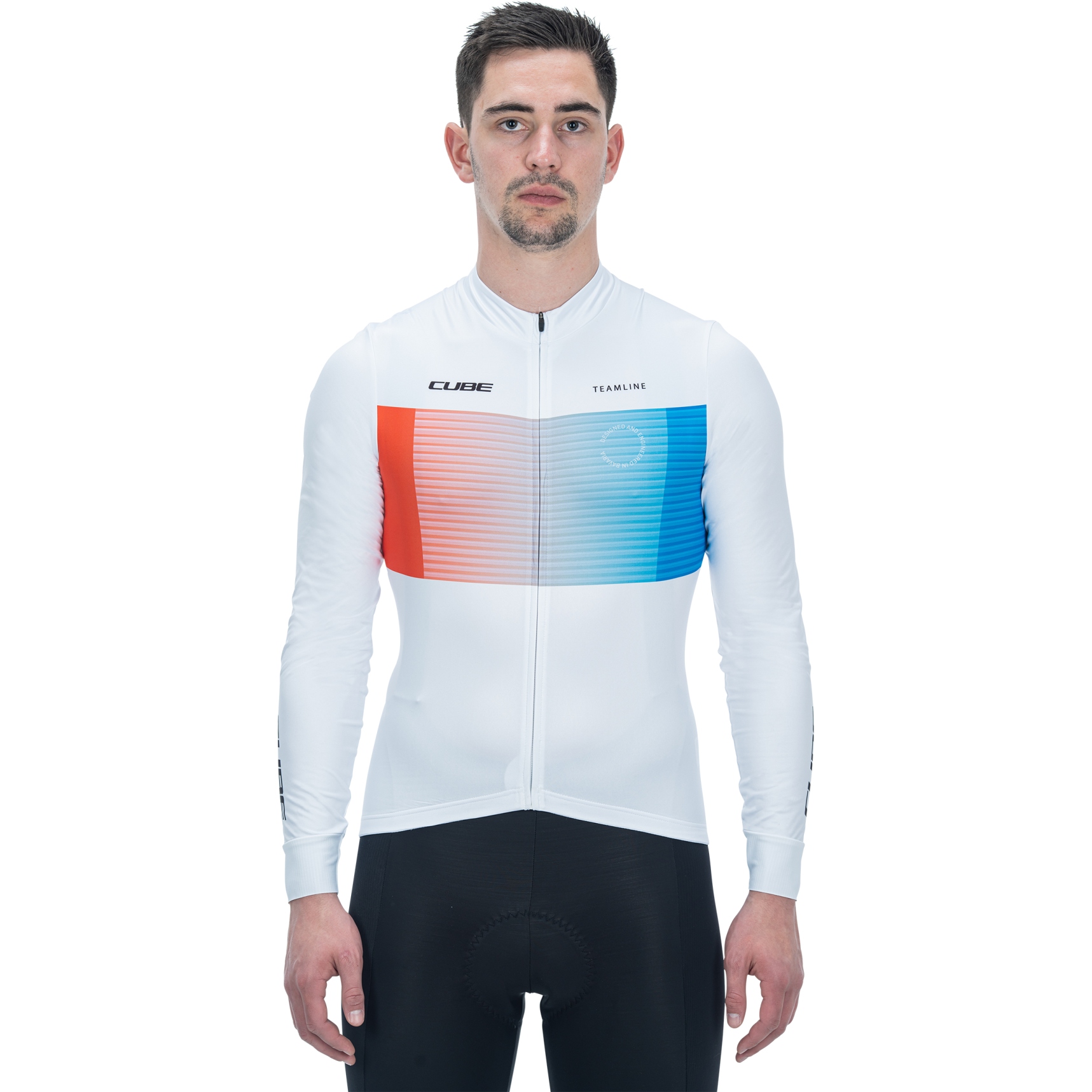 Image de CUBE Maillot Manches Longues Homme - TEAMLINE - white'n'blue'n'red